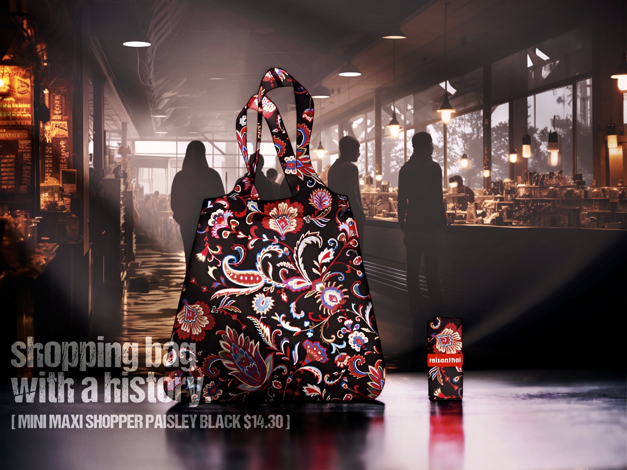 The Common Era Reisenthel Singapore Mini Maxi Shopper Paisley Black