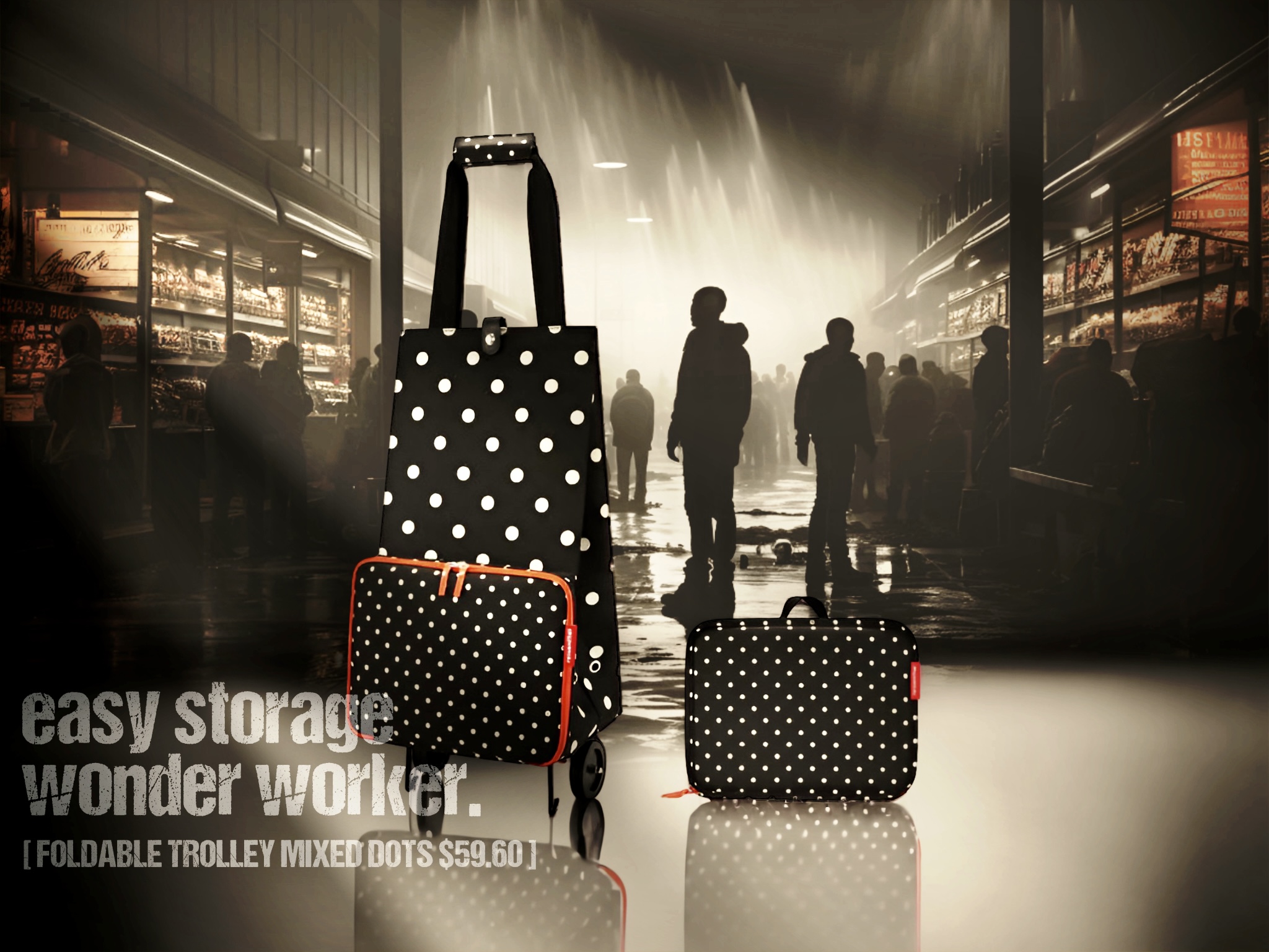 The Common Era Reisenthel Singapore Foldable Trolley Mixed Dots