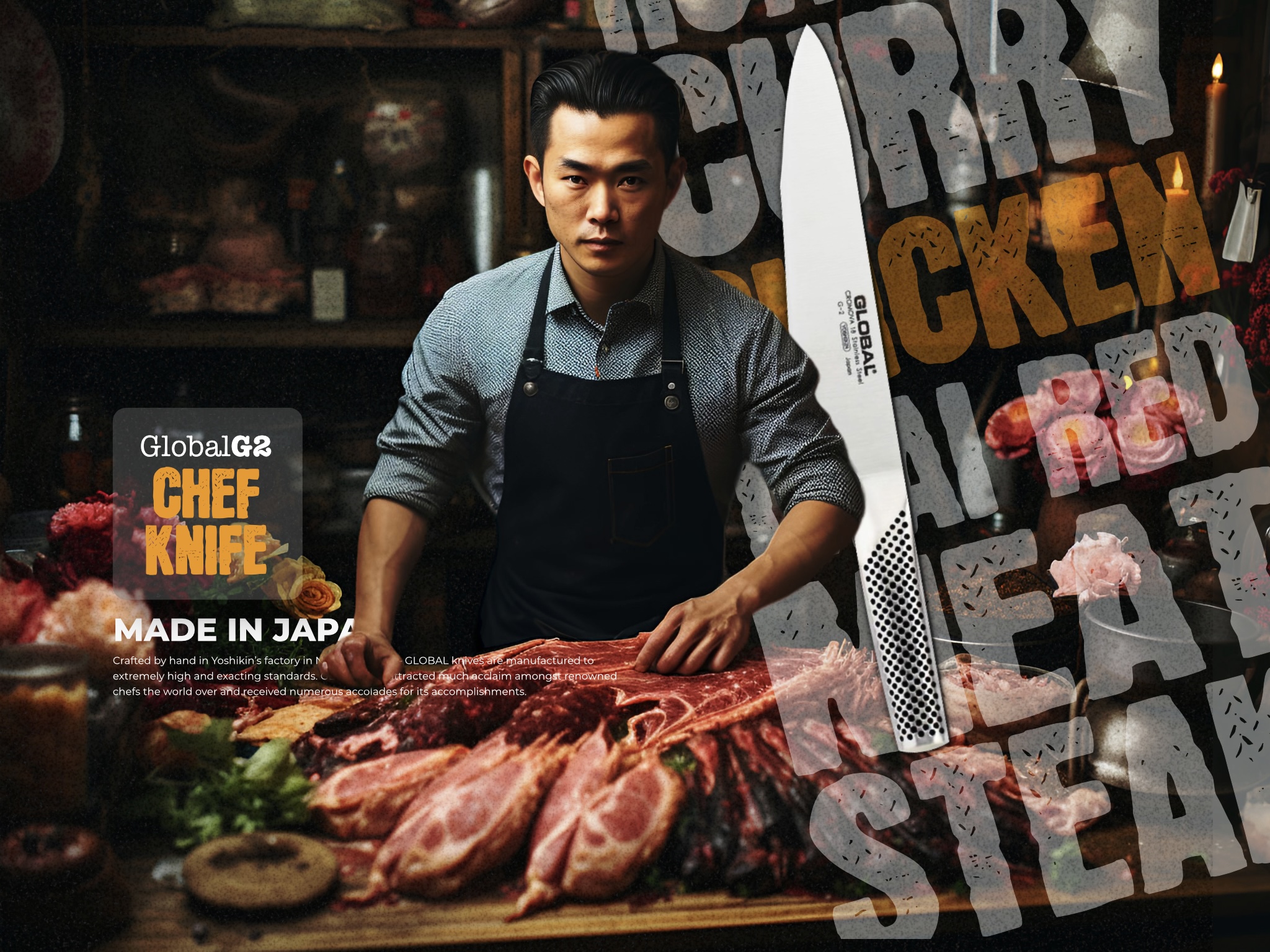 Since 1985 Global Knives Singapore G-2 Chef Knife
