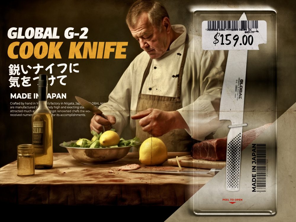 Blister Pack Global Knives Singapore G-2 Cook Knife