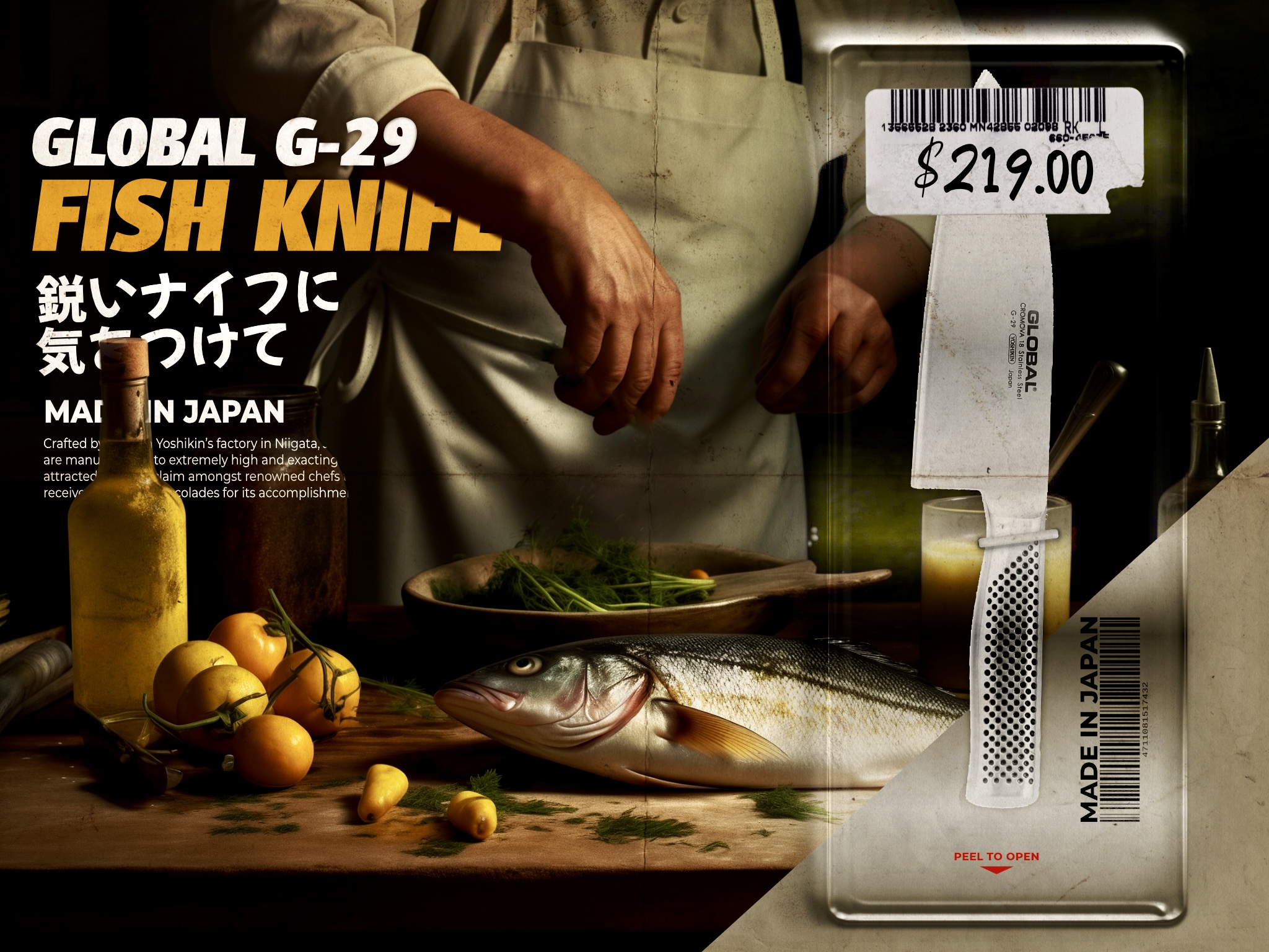 Blister Pack Global Knives Singapore G-29 Meat Fish Knife