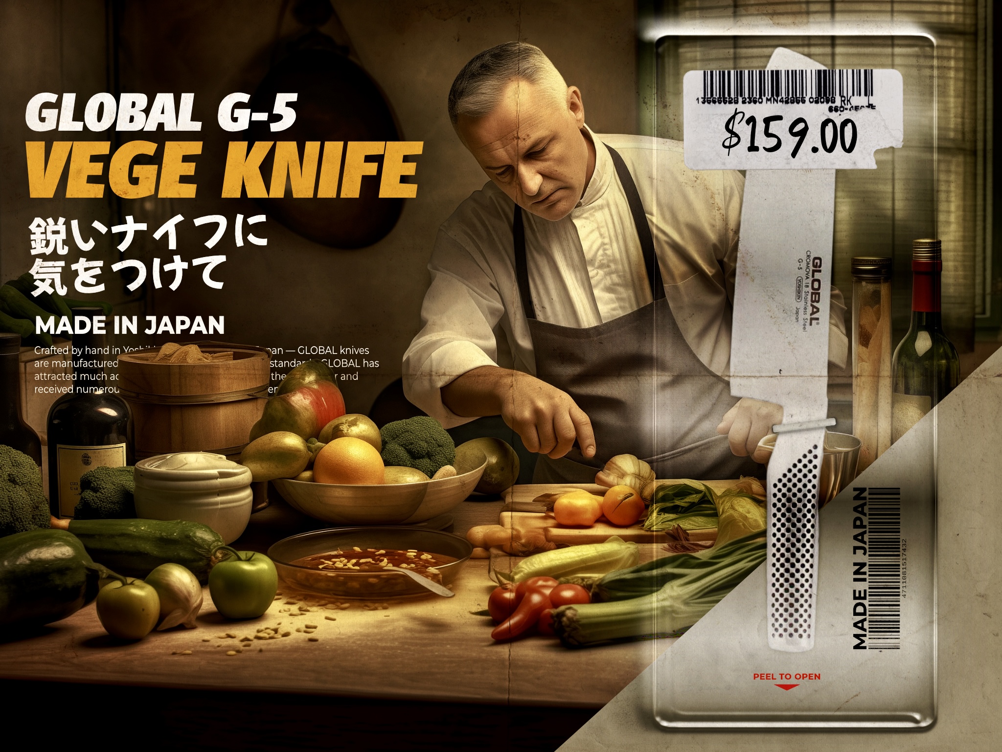 Blister Pack Global Knives Singapore G-5 Vegetable Knife
