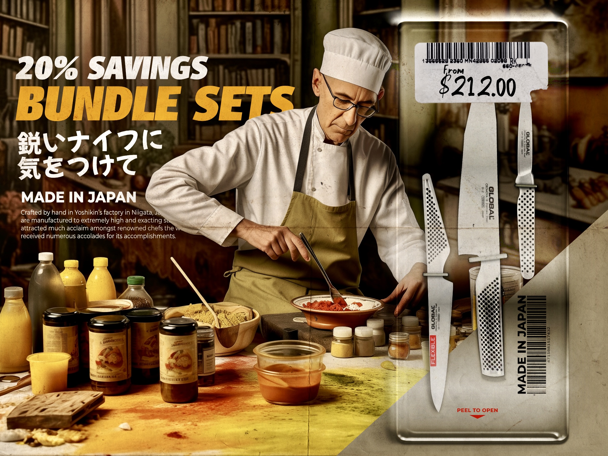 Blister Pack Global Knives Singapore Bundled Sets
