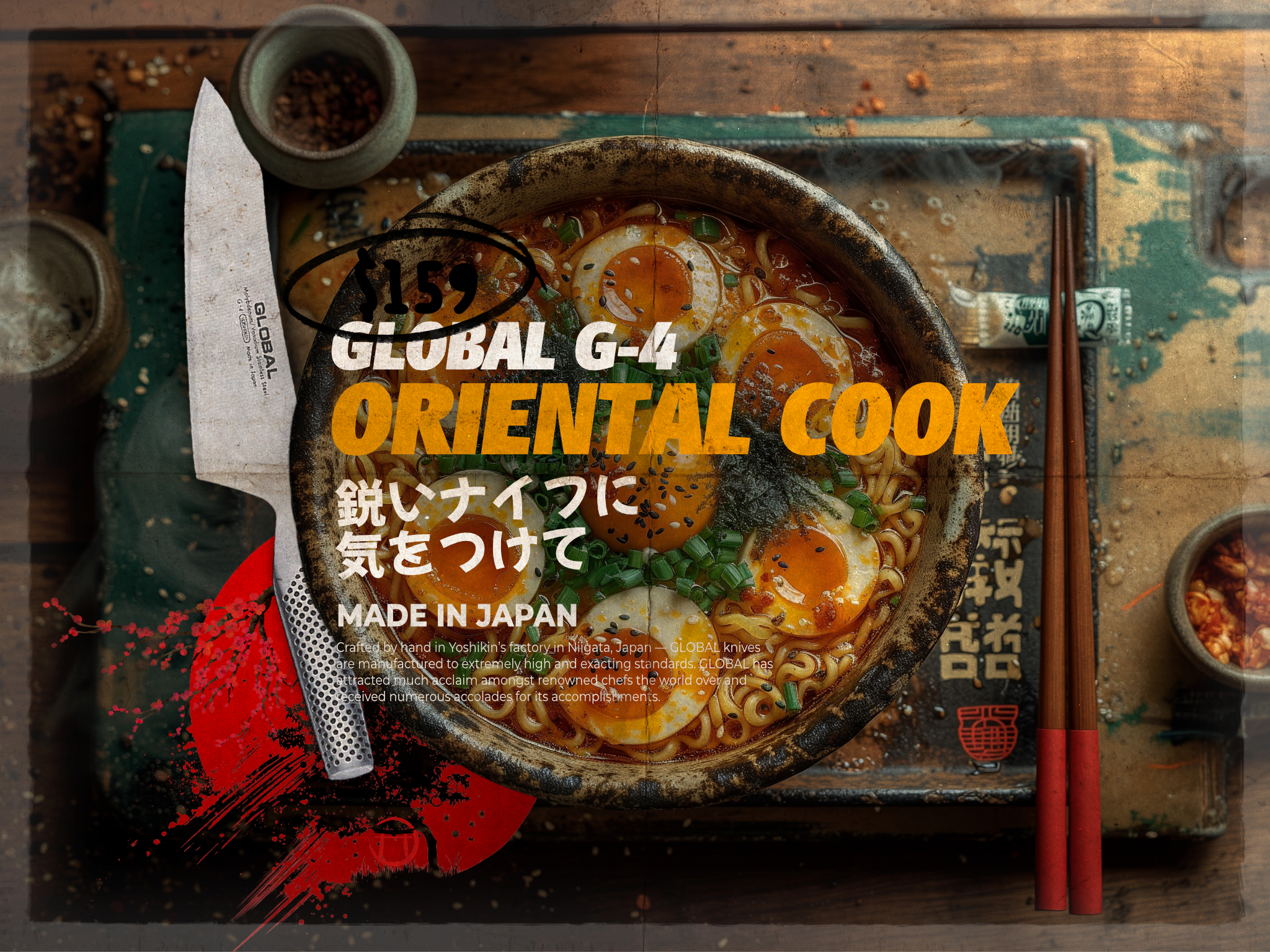Kyoto Bound Global Knives Singapore G-4 Oriental Cook