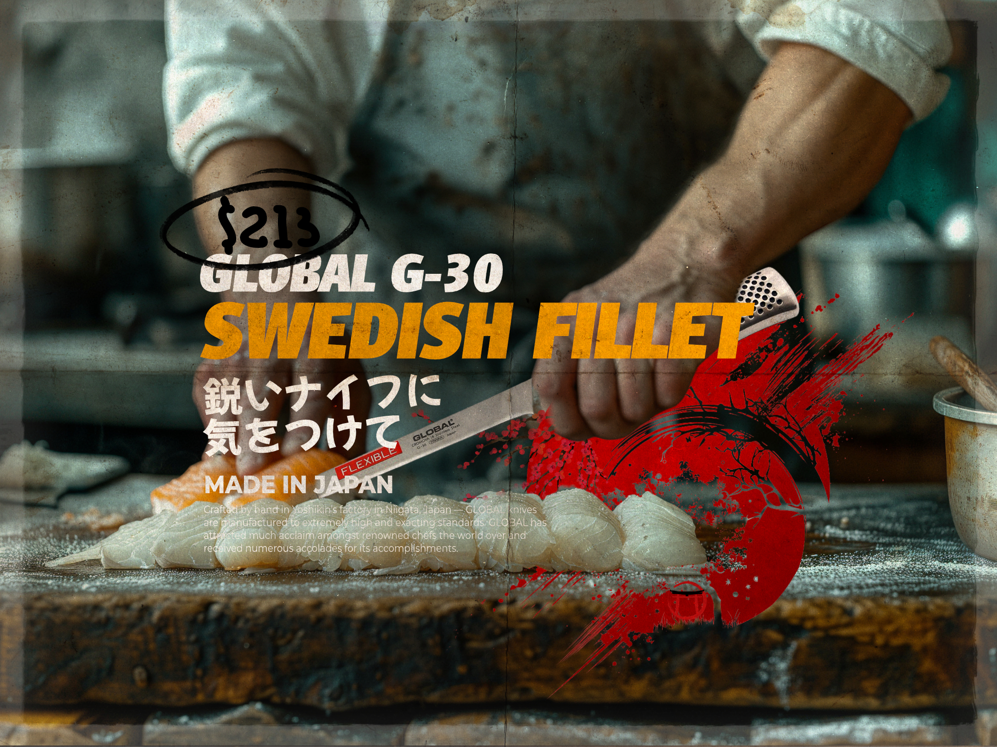 Kyoto Bound Global Knives Singapore G-30 Swedish Fillet