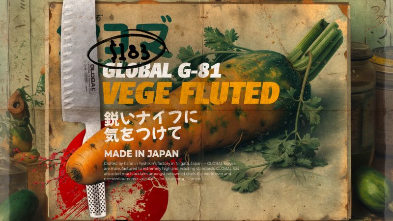Kyoto Bound Global Knives Singapore G-81 Vegetable Fluted
