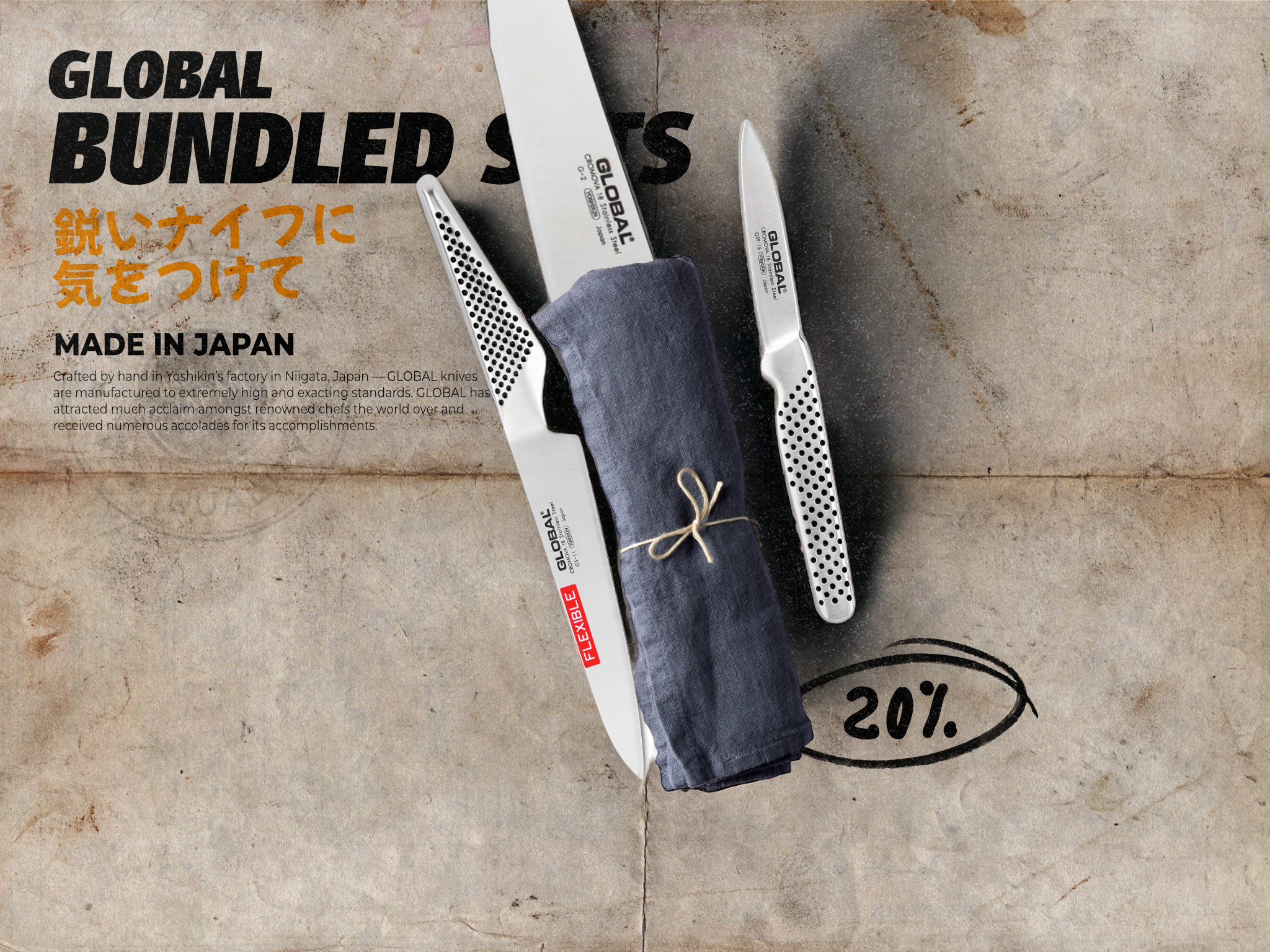 Simmer + Steep Global Knives Singapore Bundled Sets