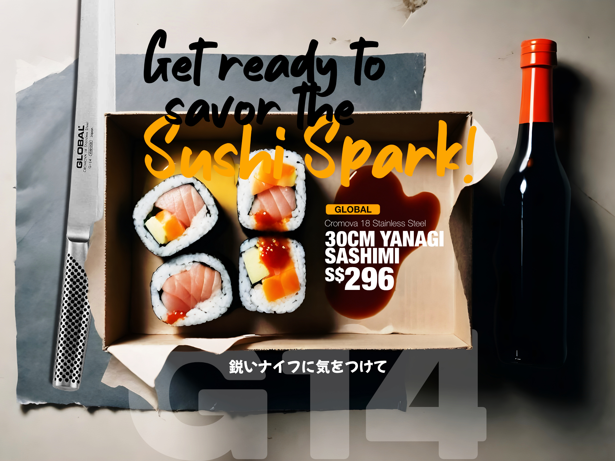 Tsunami Knife Global Knives Singapore Sushi Spark Sashimi Knife