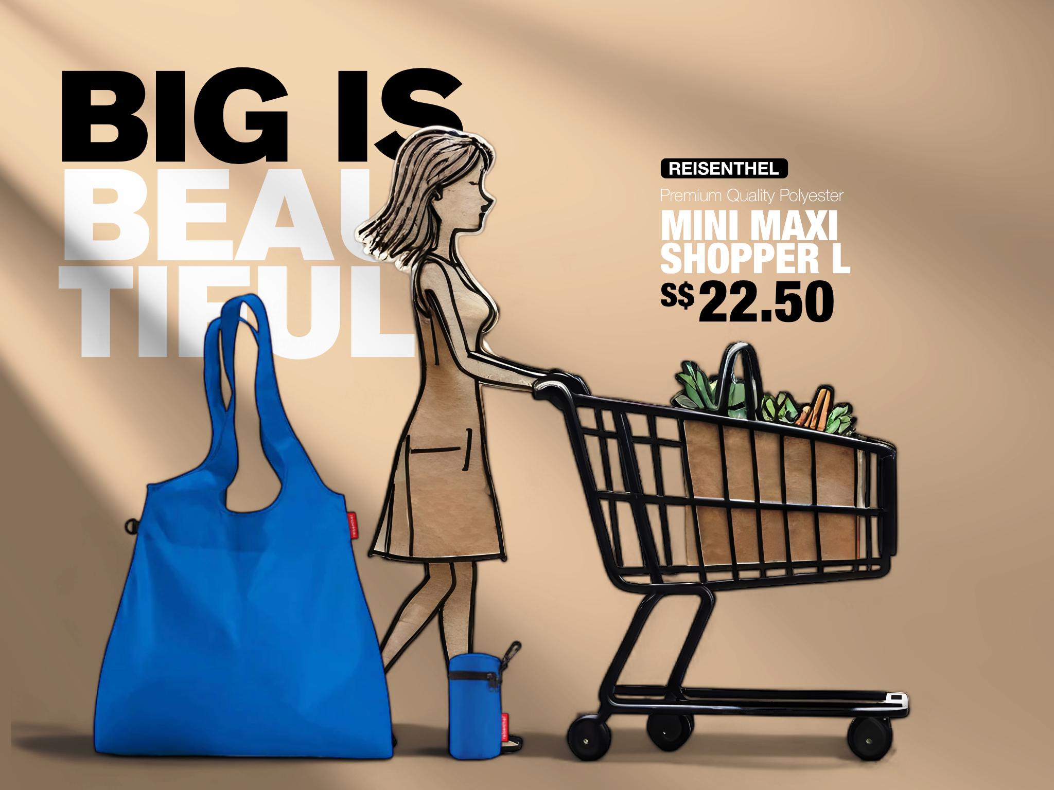 Origami Fold Reisenthel Singapore Big is Beautiful Mini Maxi Shopper L