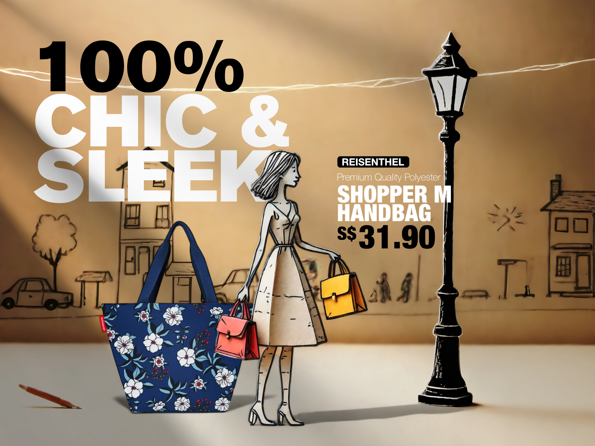 Origami Fold Reisenthel Singapore 100% Chic and Sleek Shopper M
