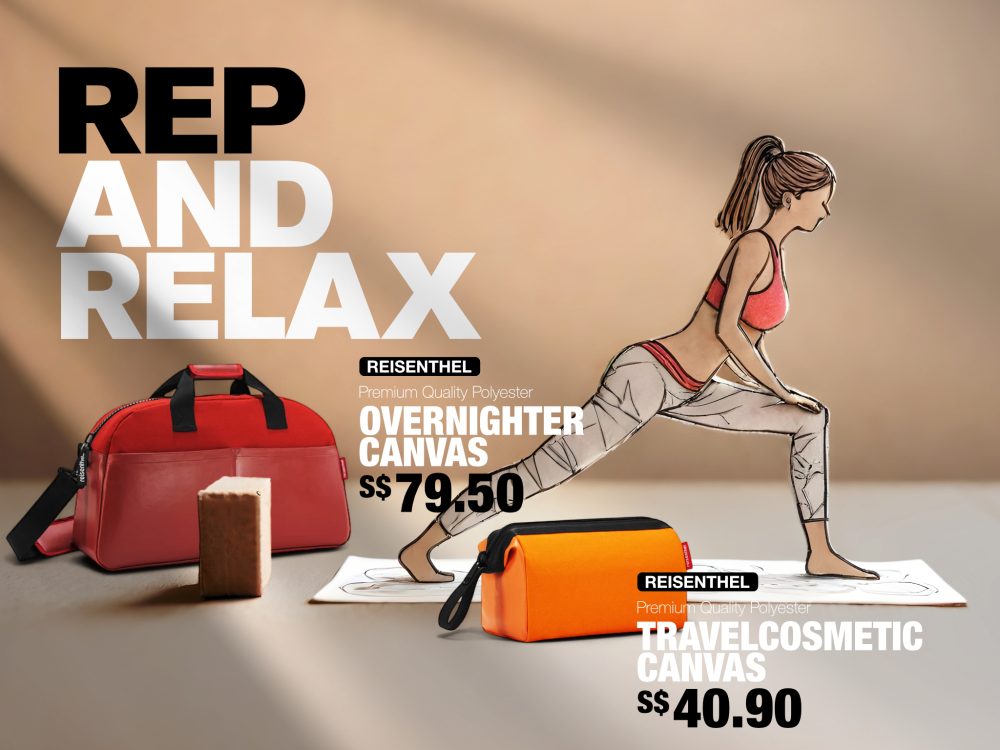 Origami Fold Reisenthel Singapore Rep and Relax Overnighter Canvas Travelcosmetic Canvas