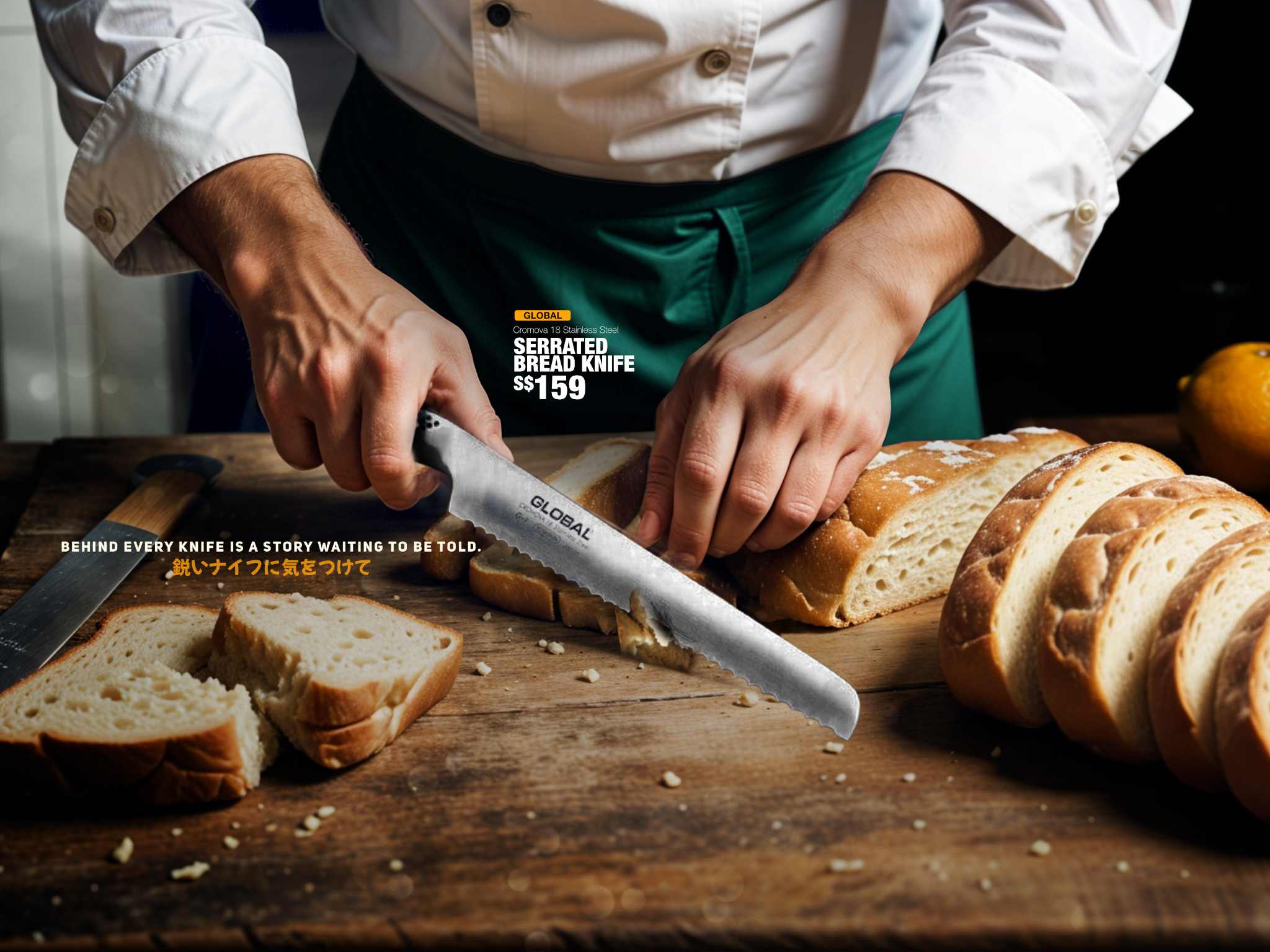 Dmitri’s Kitchen Global Knives Singapore Serrrated Bread Knife