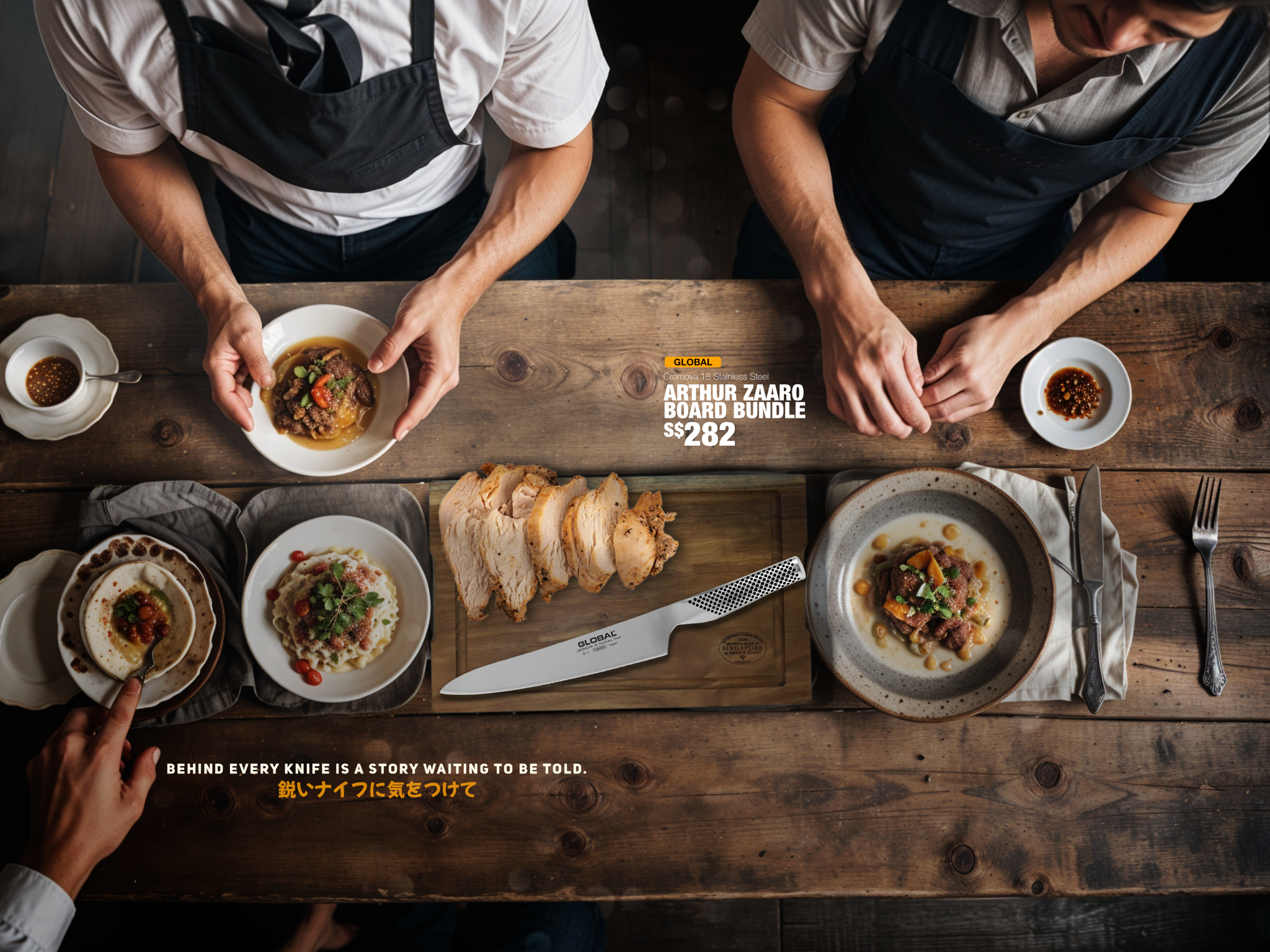 Dmitri’s Kitchen Global Knives Singapore Arthur Zaaro Board Bundle