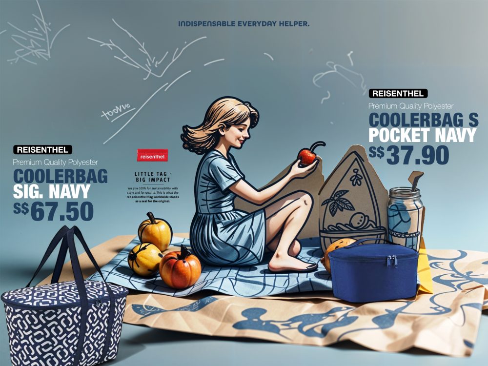 Furu Hara Reisenthel Singapore Coolerbag S Pocket Signature Navy