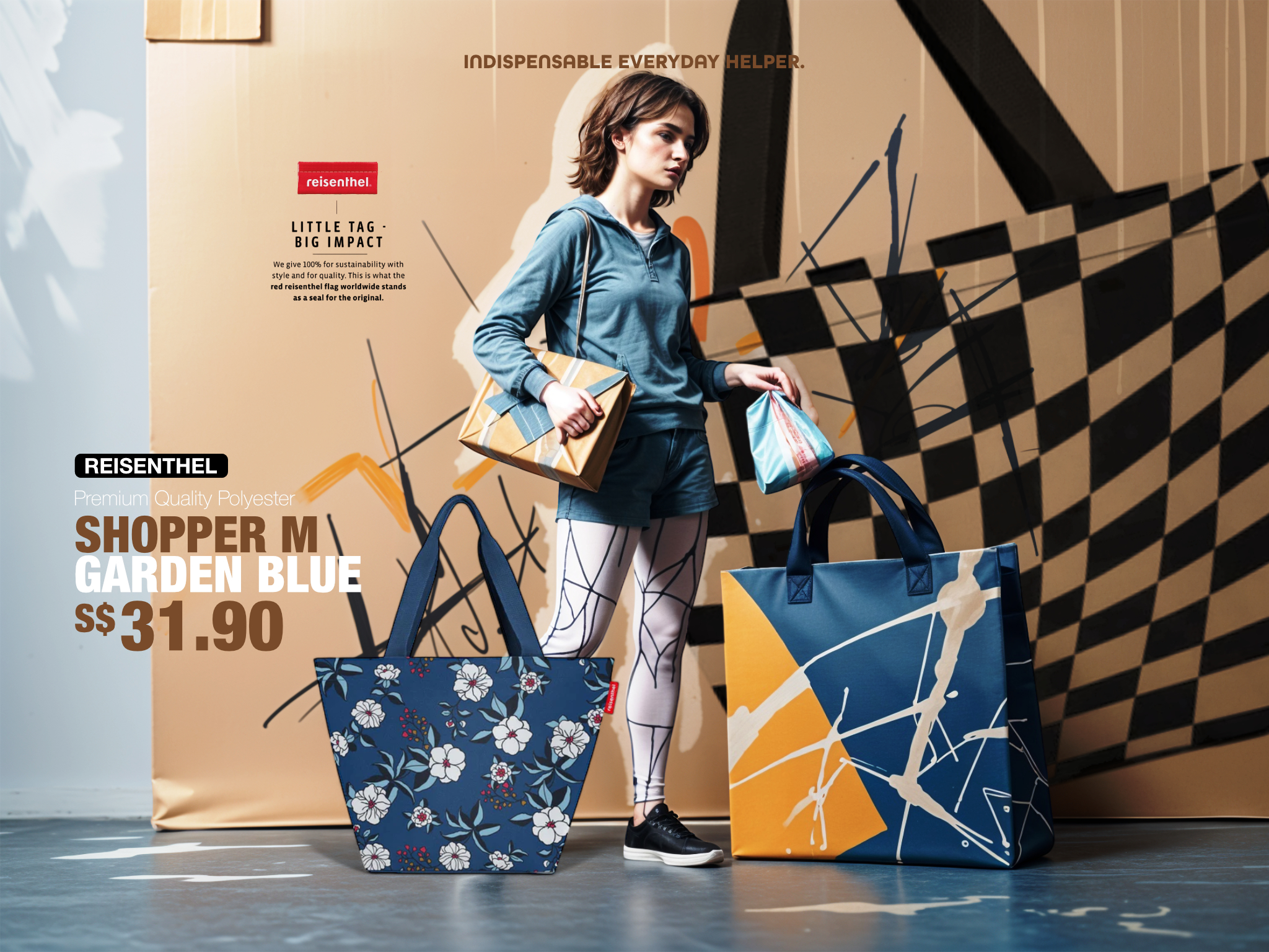 Furu Hara Reisenthel Singapore Shopper M Garden Blue
