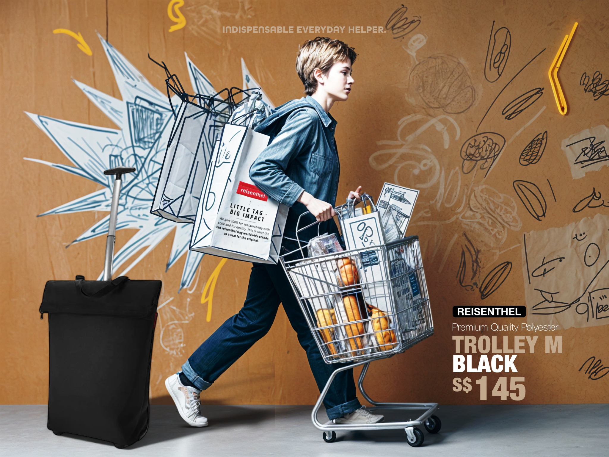 Furu Hara Reisenthel Singapore Trolley M Black