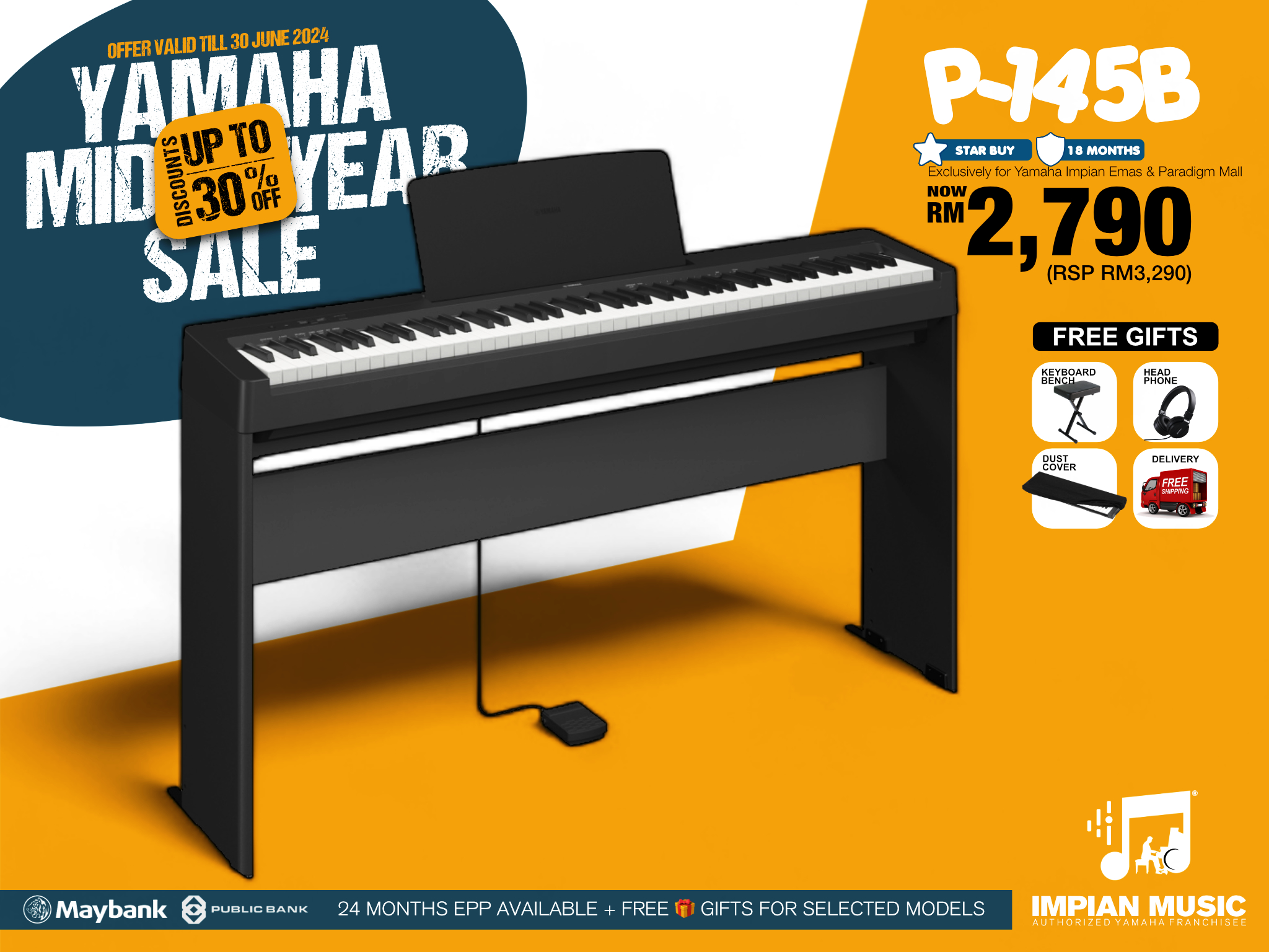 Kira Kobai Yamaha Impian Emas Music Centre Johor Malaysia June 2024 Mid Year Sale Promotion P-145B