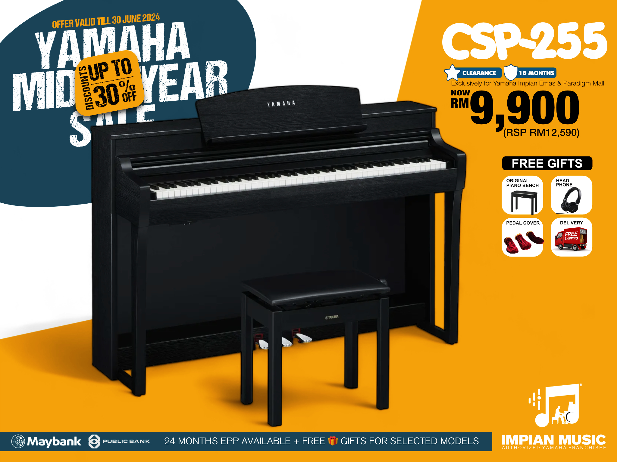 Kira Kobai Yamaha Impian Emas Music Centre Johor Malaysia June 2024 Mid Year Sale Promotion CSP-255