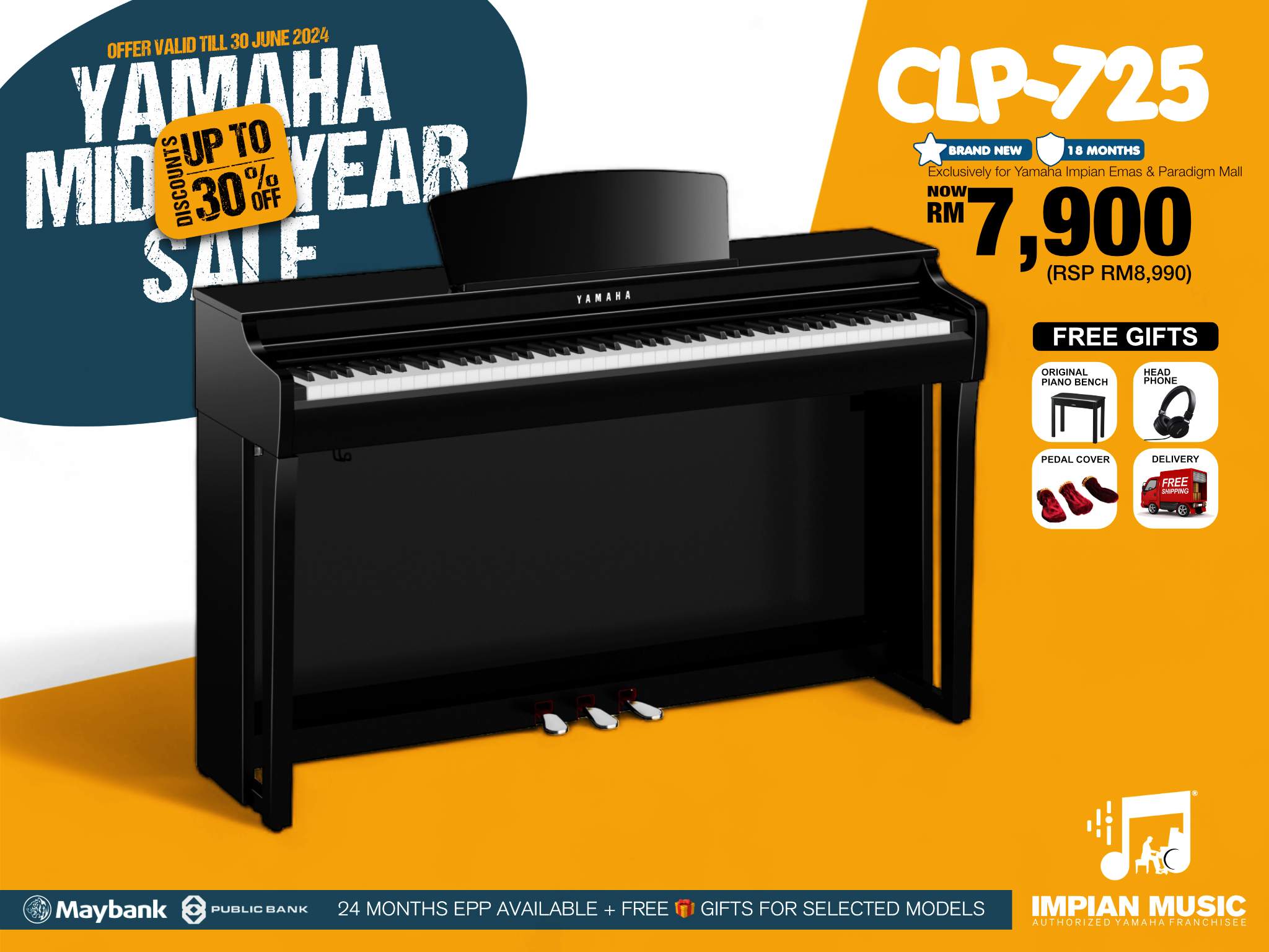 Kira Kobai Yamaha Impian Emas Music Centre Johor Malaysia June 2024 Mid Year Sale Promotion CLP-725