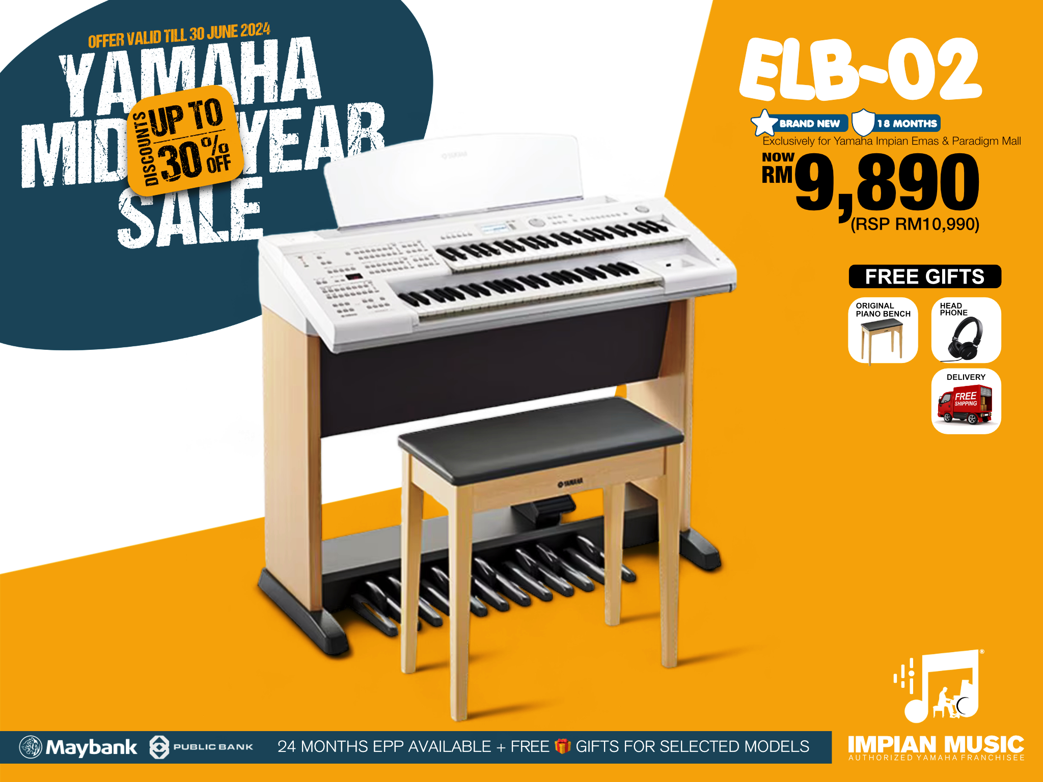 Kira Kobai Yamaha Impian Emas Music Centre Johor Malaysia June 2024 Mid Year Sale Promotion ELB-02
