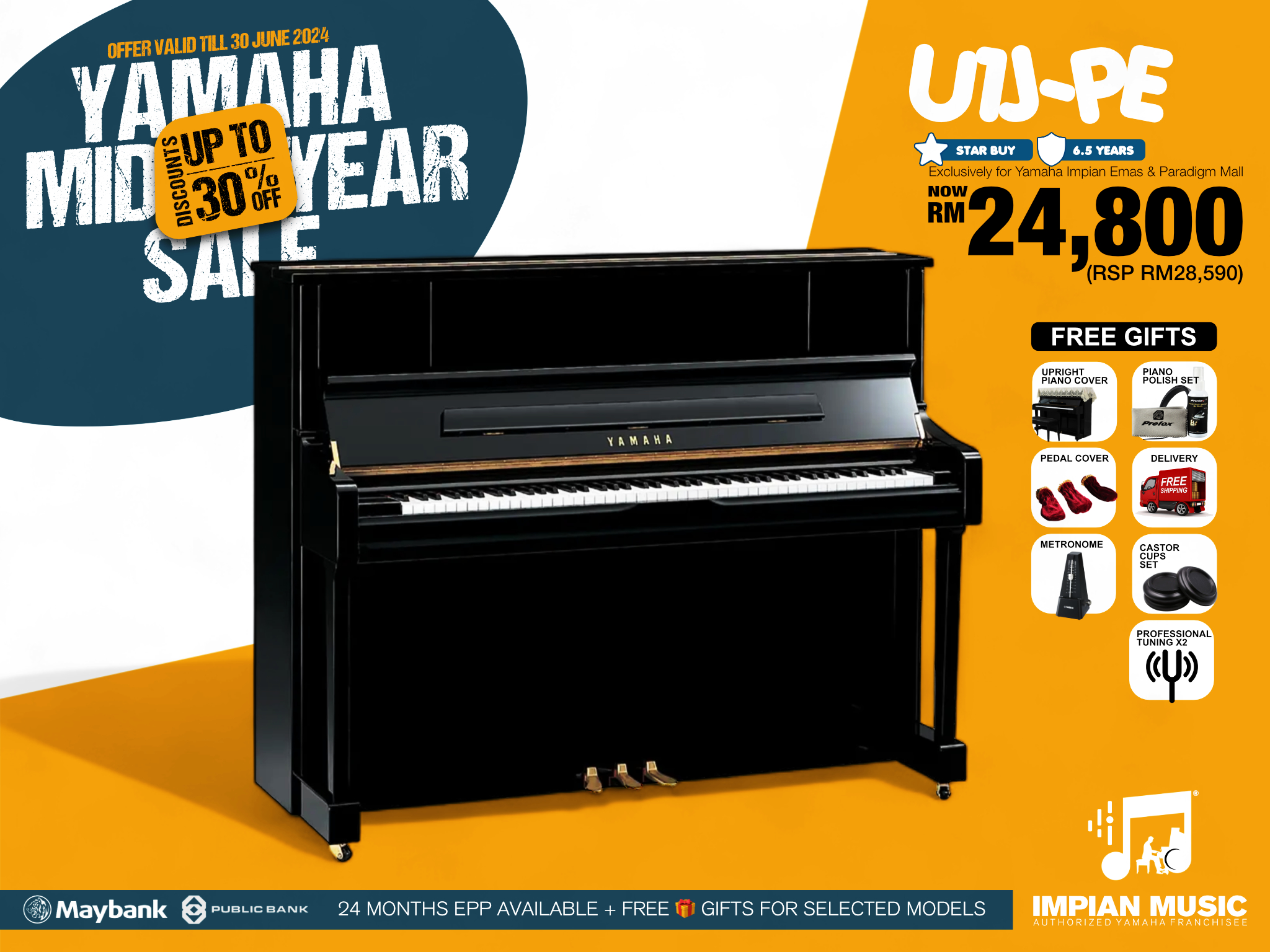 Kira Kobai Yamaha Impian Emas Music Centre Johor Malaysia June 2024 Mid Year Sale Promotion U1J-PE