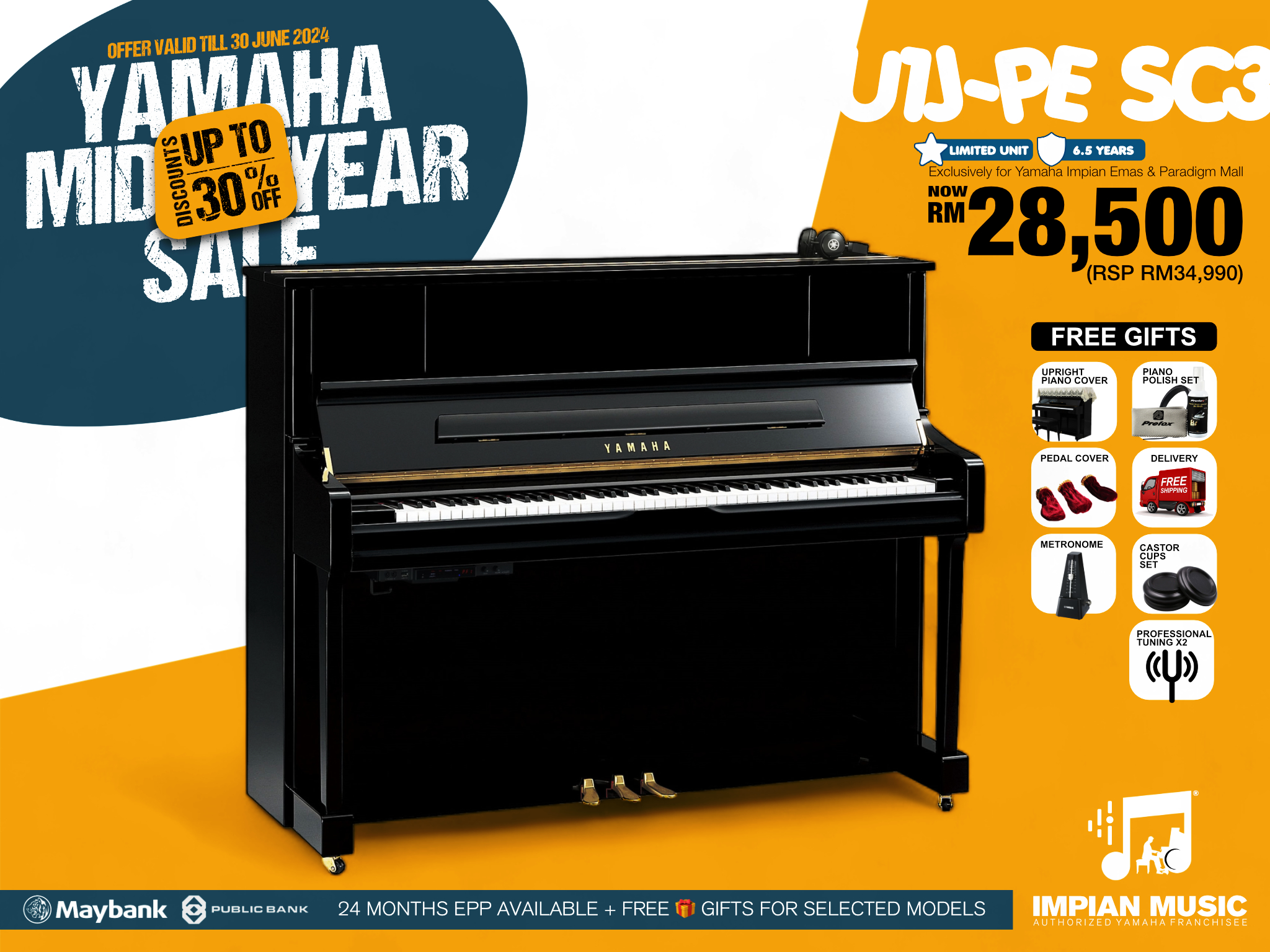 Kira Kobai Yamaha Impian Emas Music Centre Johor Malaysia June 2024 Mid Year Sale Promotion U1J-PE SC3