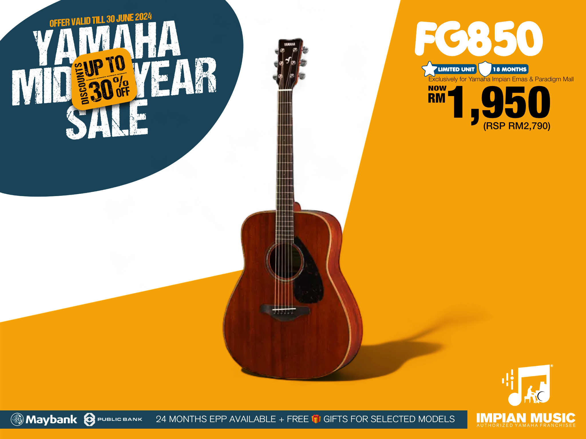 Kira Kobai Yamaha Impian Emas Music Centre Johor Malaysia June 2024 Mid Year Sale Promotion FG850