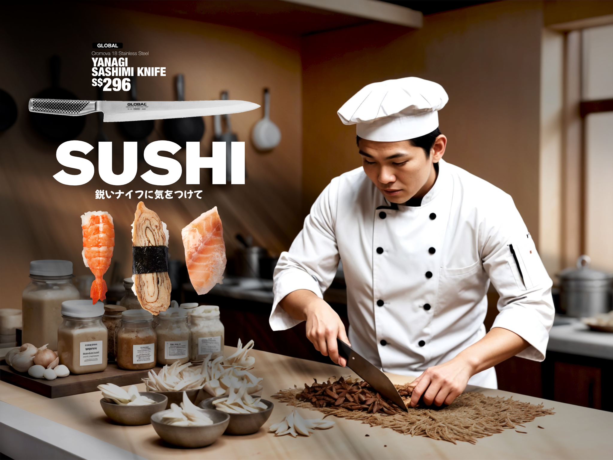 Croque Monsieur Global Knives Singapore Sushi Knife