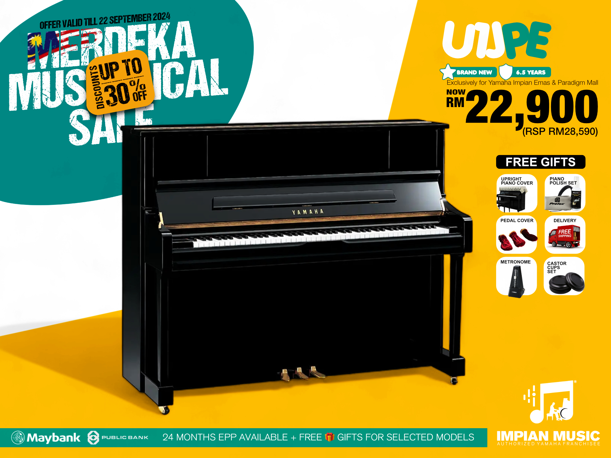 Merdeka Musical Sale Yamaha Impian Emas Music Centre Johor Malaysia Sept 2024 Sale Promotion U1JPE