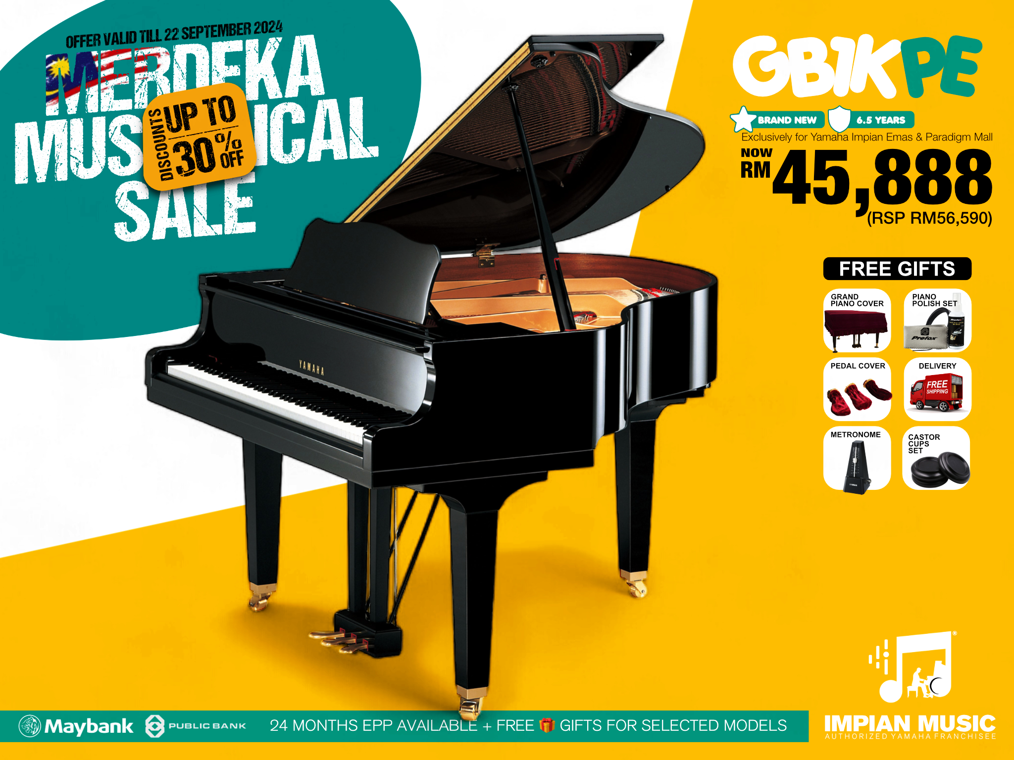 Merdeka Musical Sale Yamaha Impian Emas Music Centre Johor Malaysia Sept 2024 Sale Promotion GB1KPE