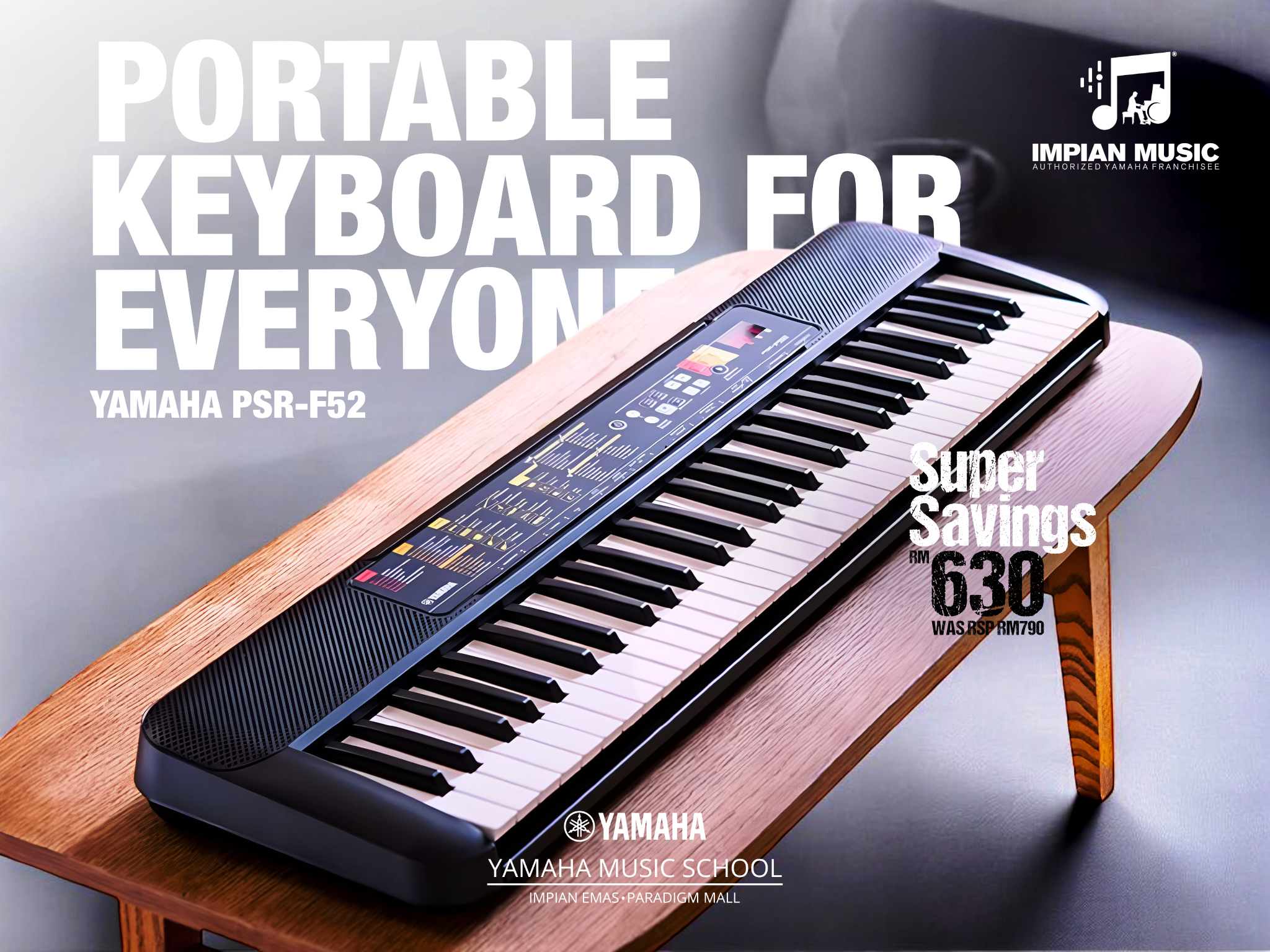 Music Wonderland Yamaha Impian Emas PSR-F52 Keyboard