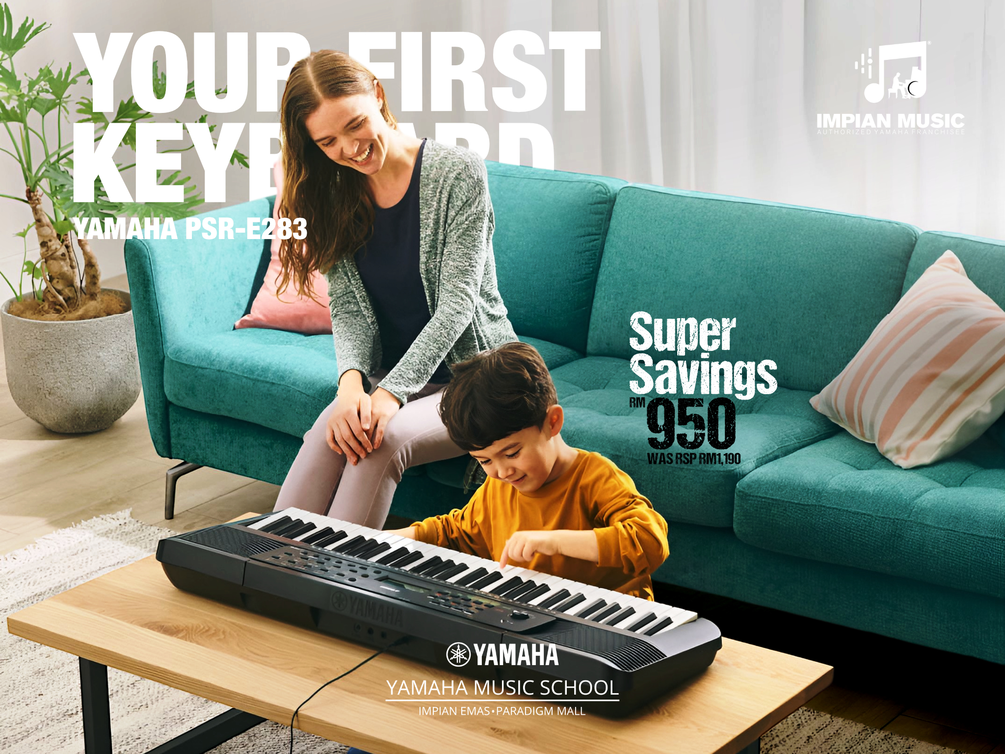 Music Wonderland Yamaha Impian Emas PSR-E283 Keyboard