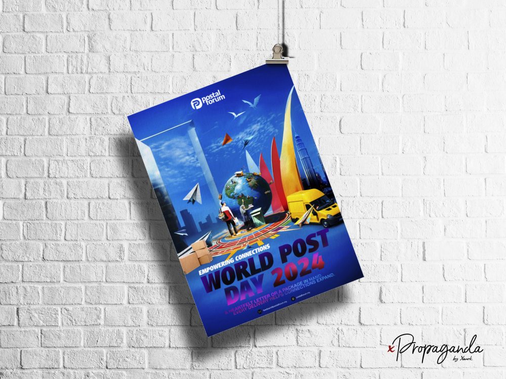World Post Day 2024 Empowering Connections Postal Forum Poster Mockup