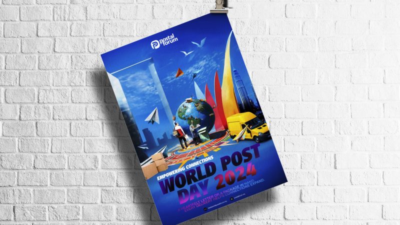 World Post Day 2024 Empowering Connections Postal Forum Poster Mockup