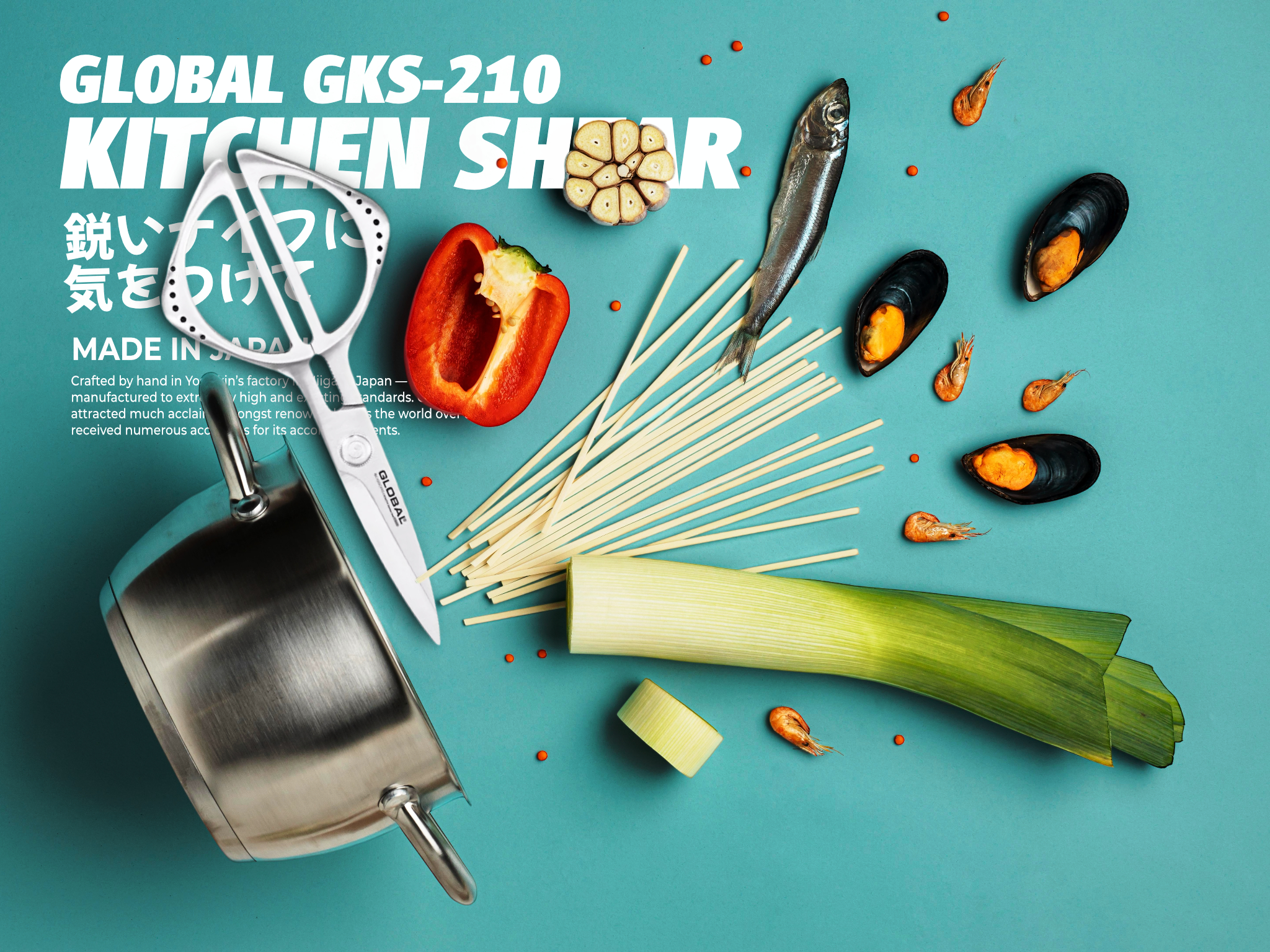 Sizzle & Sear Global Knives Singapore GKS-210 Kitchen Shear