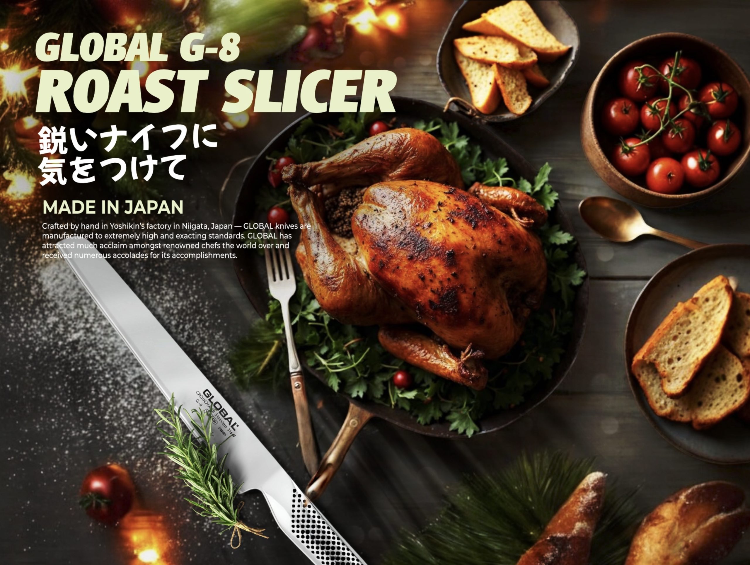 Food Architect Global Knives Singapore G-8 Roast Slicer