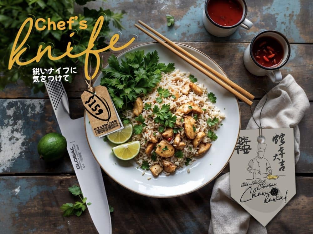 Chinatown Chowdown Global Knives Singapore Chef’s Knife G-2 Lunar New Year 2025 Special