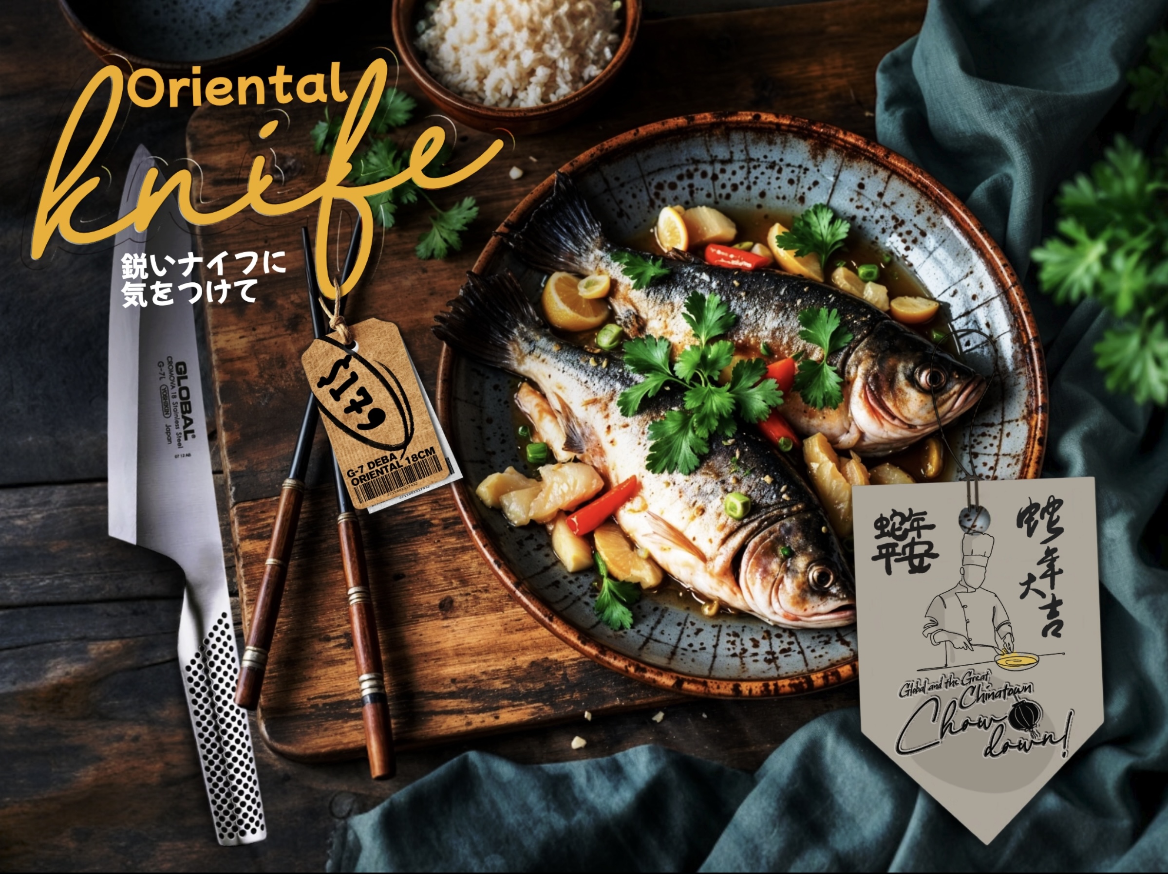 Chinatown Chowdown Global Knives Singapore Oriental Knife G-7 Lunar New Year 2025 Special
