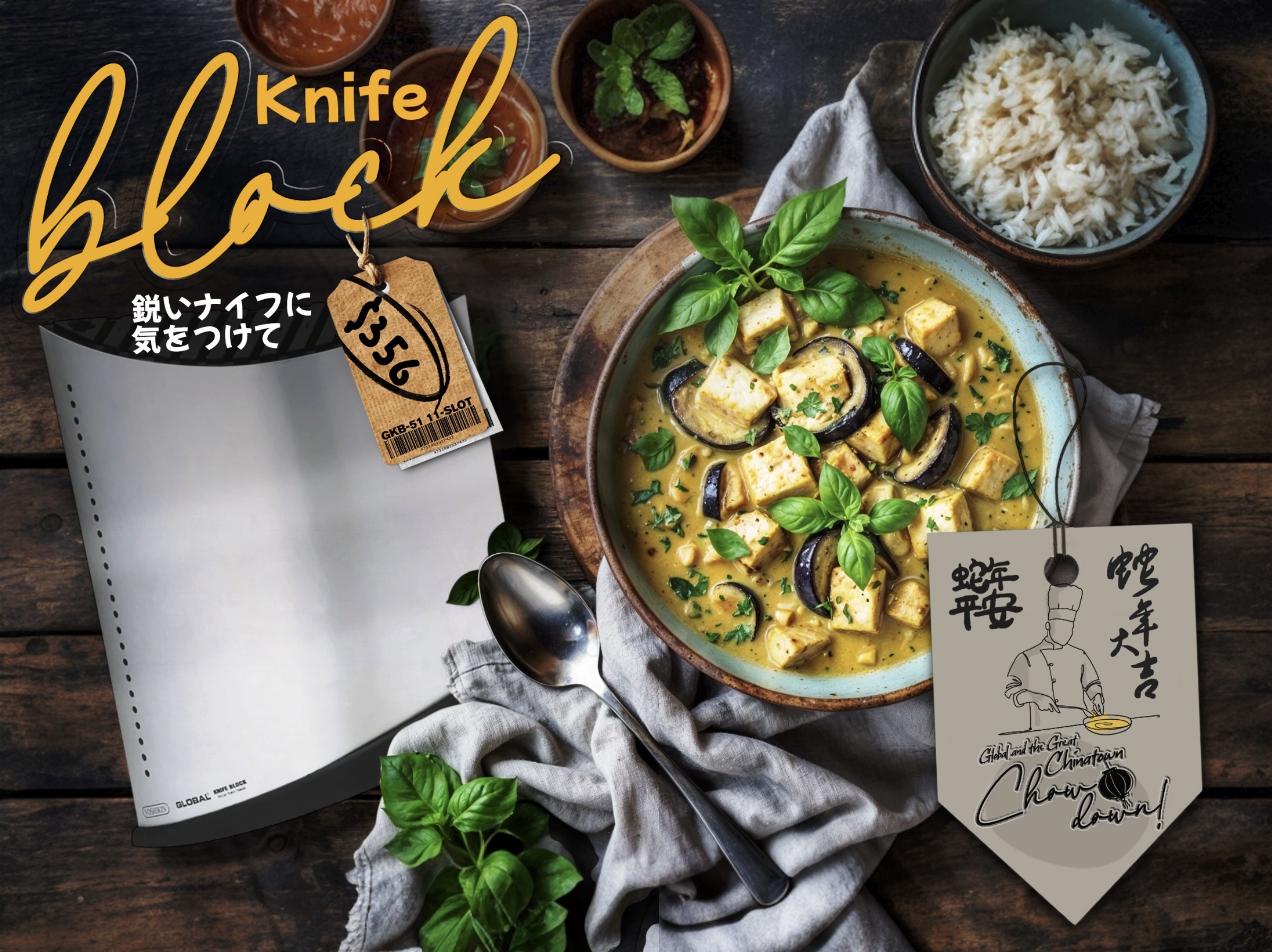 Chinatown Chowdown Global Knives Singapore Knife Block GKB-51 Lunar New Year 2025 Special