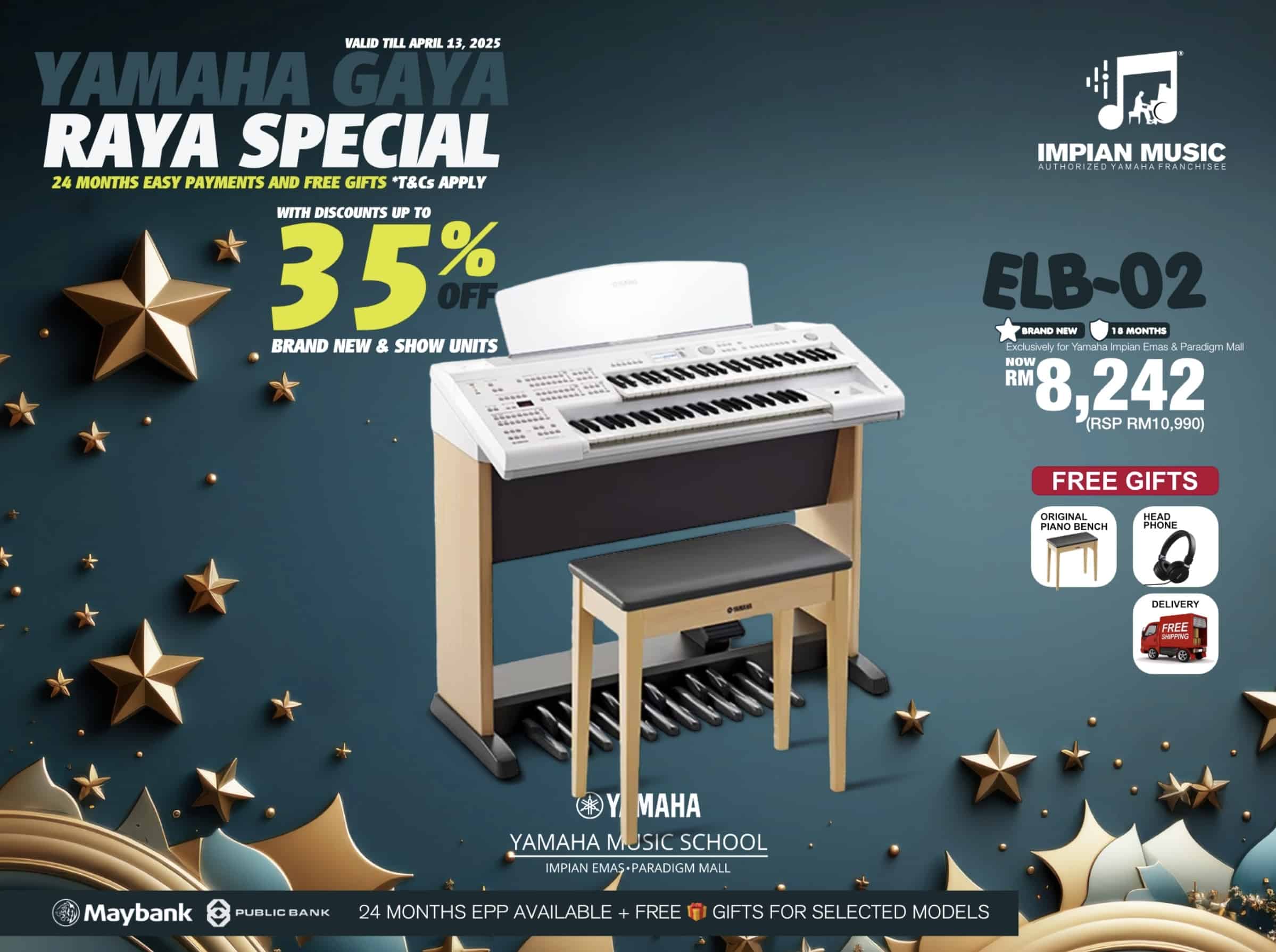 Gaya Raya Sale Yamaha Impian Emas Music Centre Johor Malaysia March 2025 Sale Promotion ELB-02