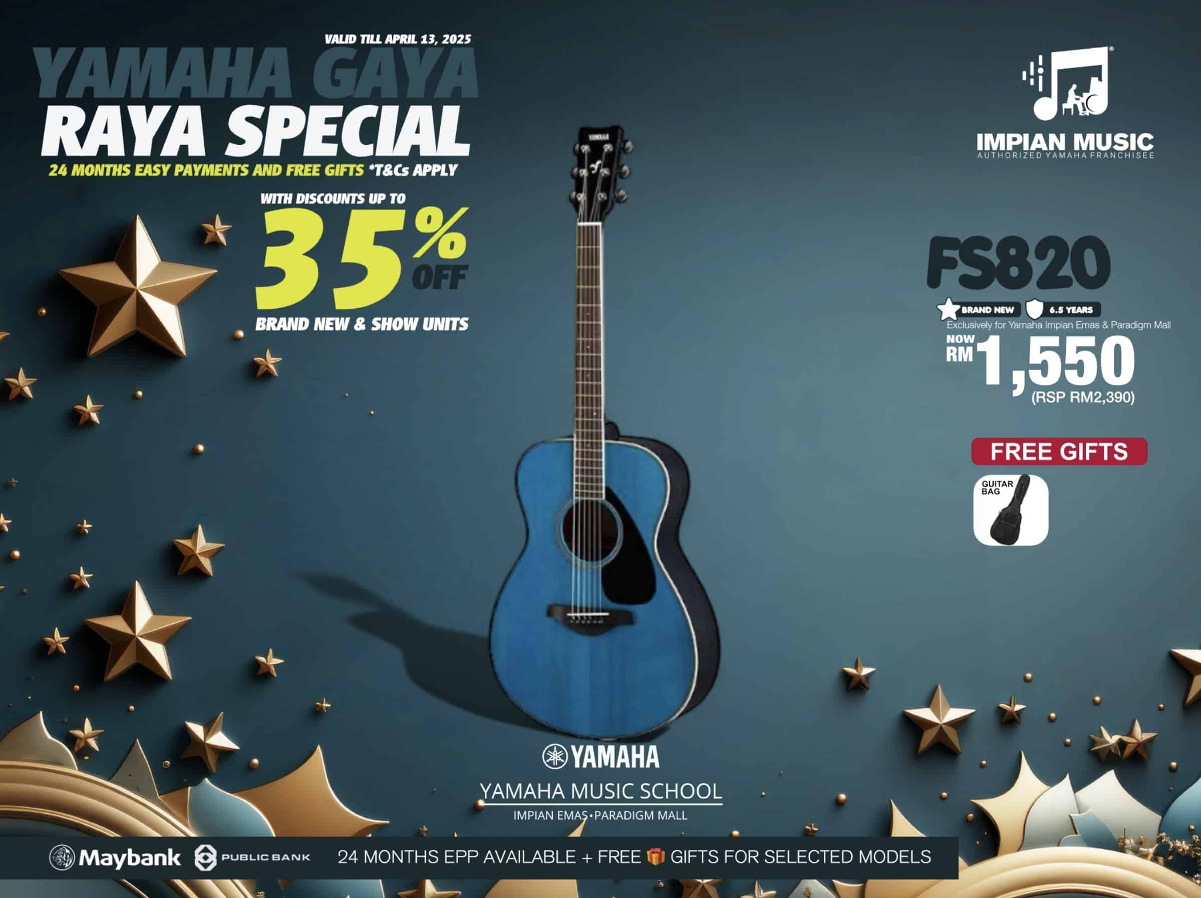 Gaya Raya Sale Yamaha Impian Emas Music Centre Johor Malaysia March 2025 Sale Promotion FS820