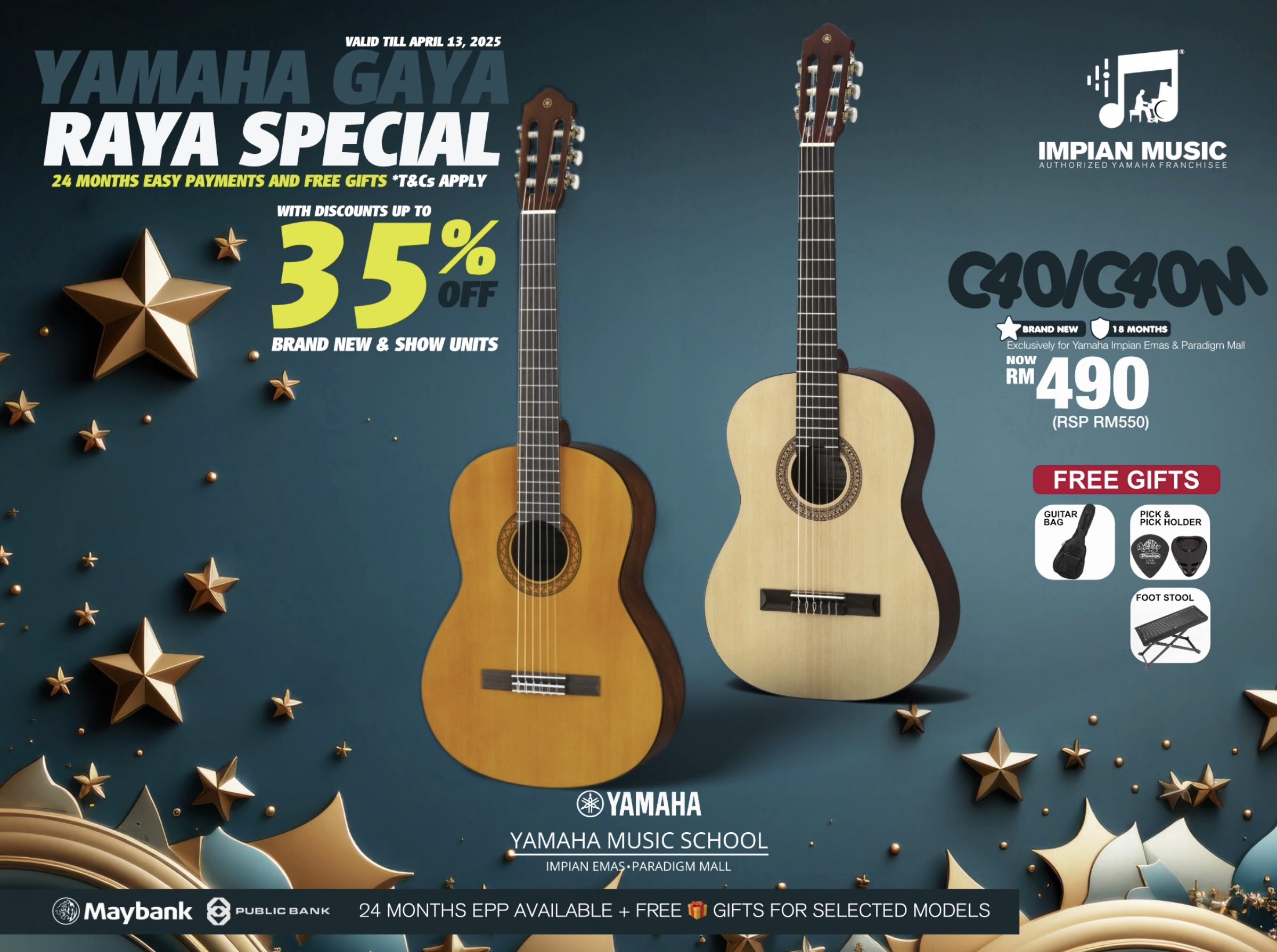 Gaya Raya Sale Yamaha Impian Emas Music Centre Johor Malaysia March 2025 Sale Promotion C40/C40M
