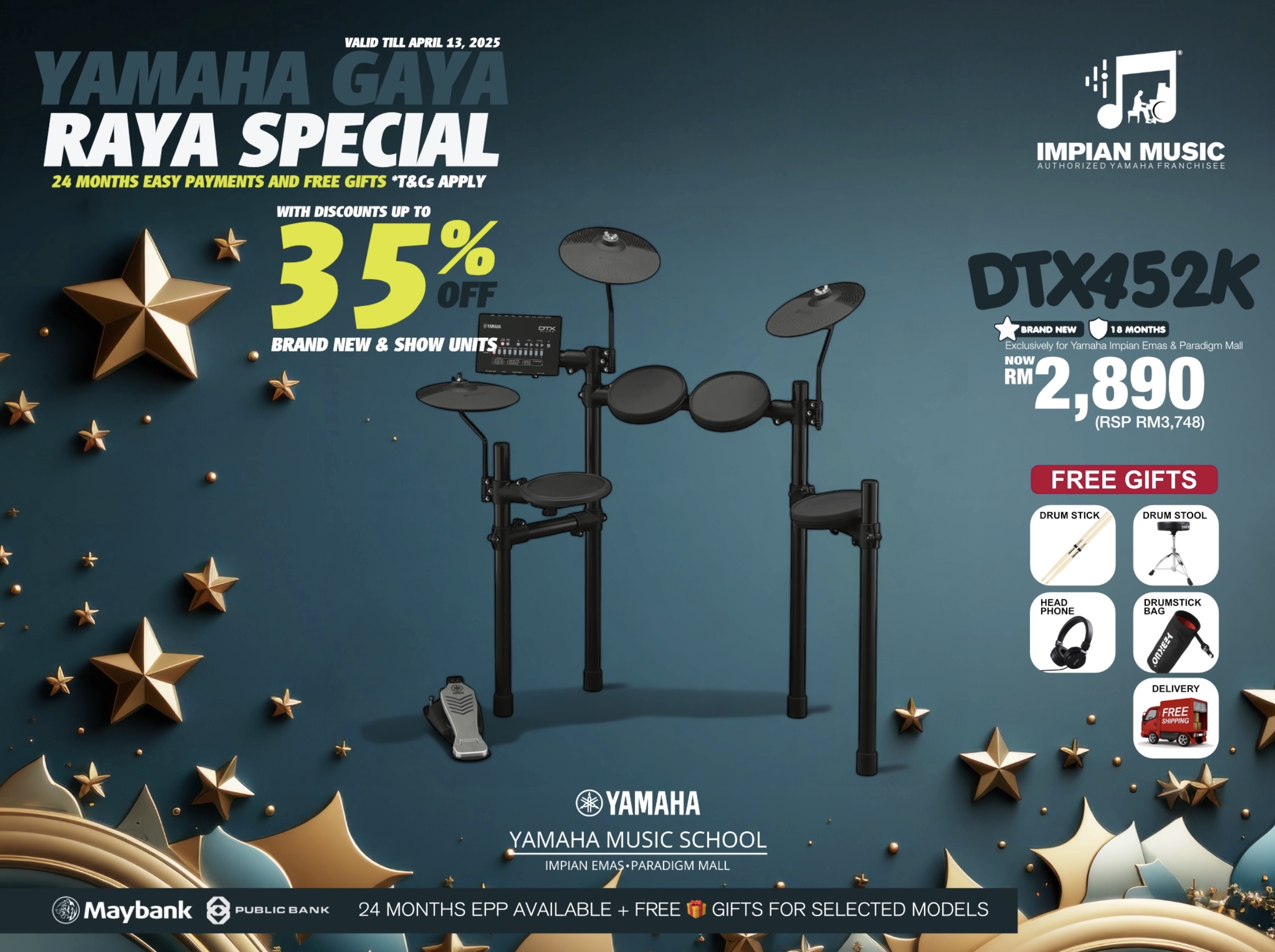 Gaya Raya Sale Yamaha Impian Emas Music Centre Johor Malaysia March 2025 Sale Promotion DTX452K