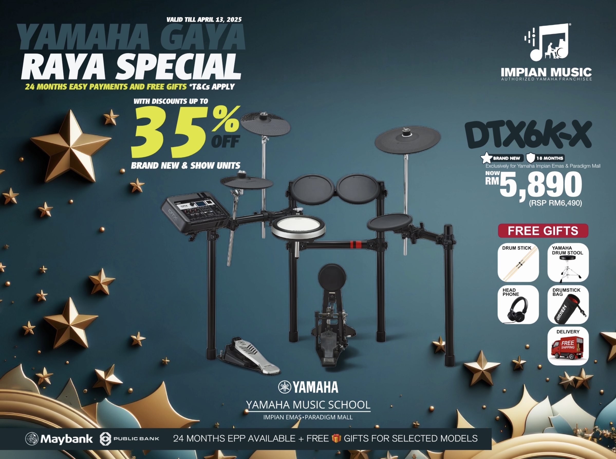 Gaya Raya Sale Yamaha Impian Emas Music Centre Johor Malaysia March 2025 Sale Promotion DTX6K-X