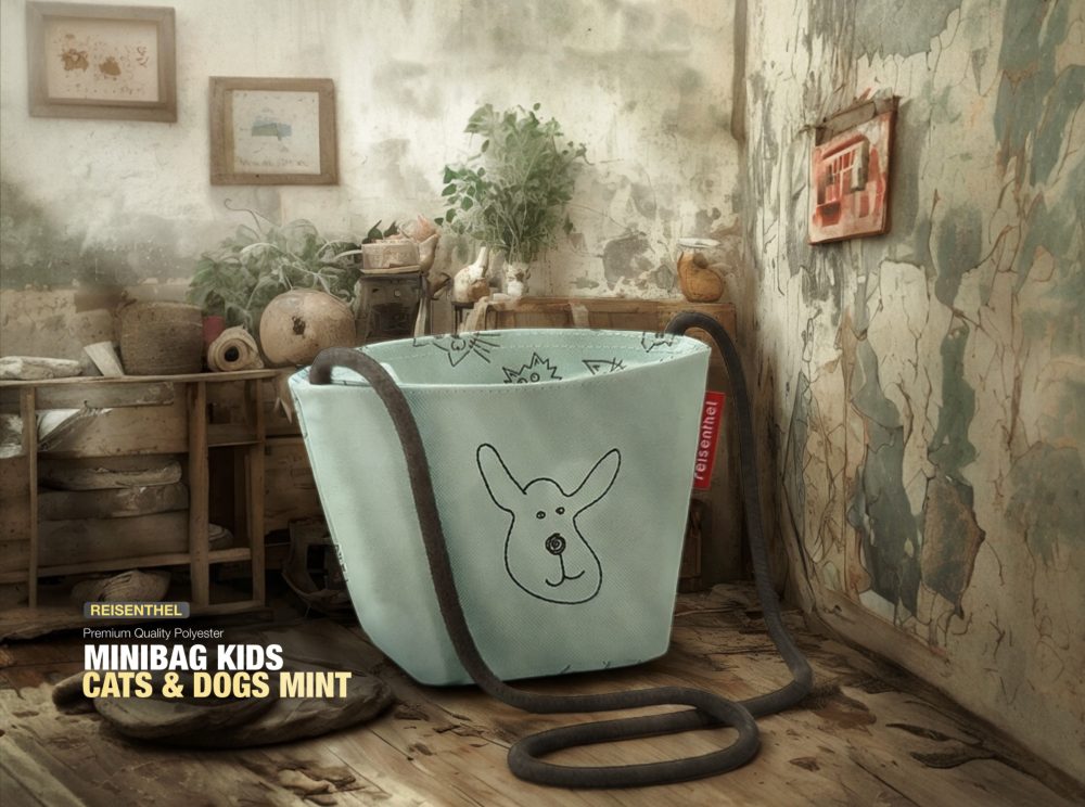 Tropical Punch Reisenthel Singapore Minibag Kids Cats Dogs Mint