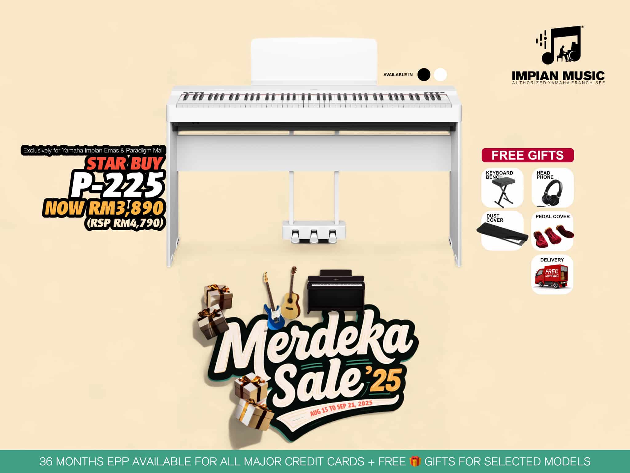 Yamaha Merdeka Sale 2025 Yamaha Impian Emas Music Centre Johor Malaysia August 2025 Sale Promotion P-225