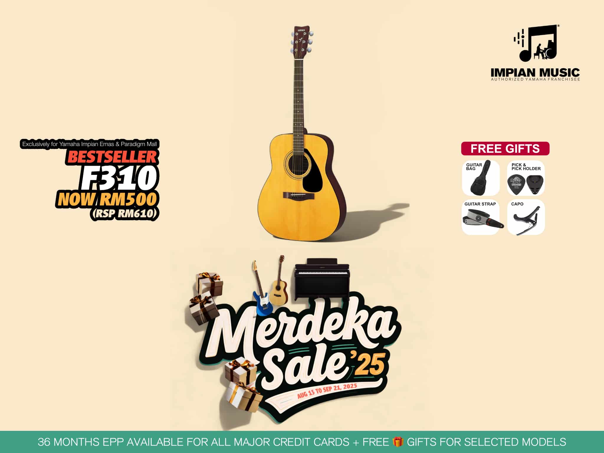 Yamaha Merdeka Sale 2025 Yamaha Impian Emas Music Centre Johor Malaysia August 2025 Sale Promotion F310