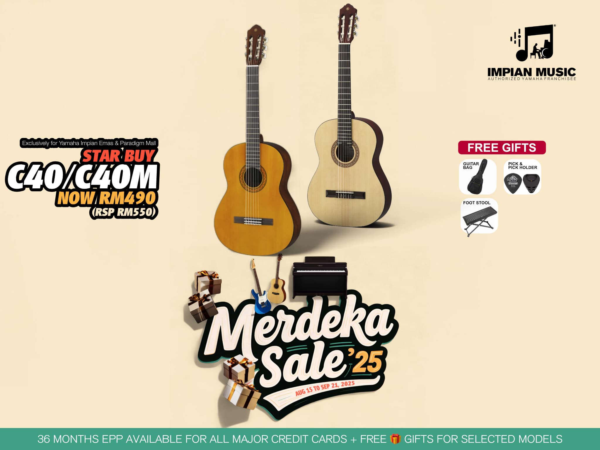 Yamaha Merdeka Sale 2025 Yamaha Impian Emas Music Centre Johor Malaysia August 2025 Sale Promotion C40/C40M