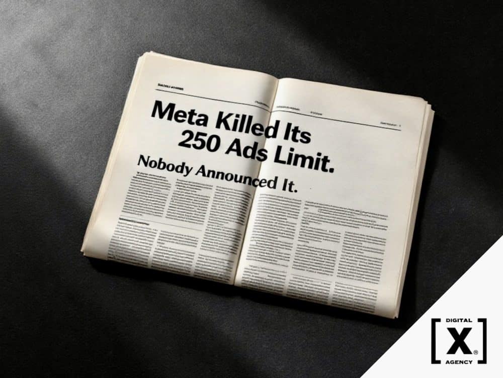 Meta Ads Manager showing 286 ads running past the 250-ad limit per page