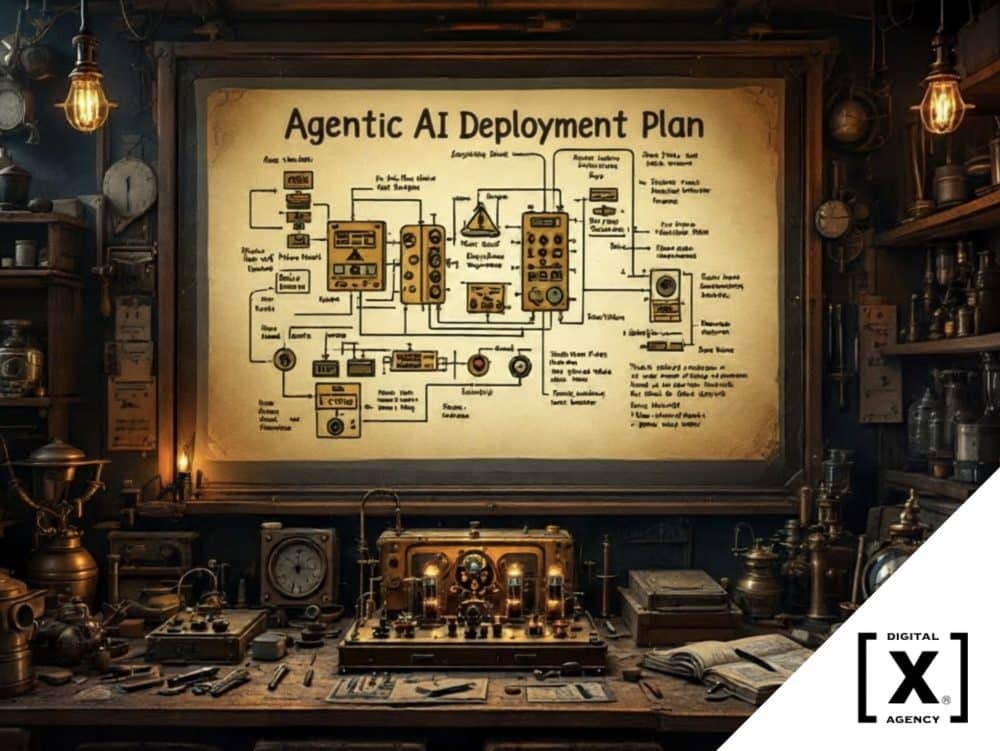 Agentic AI deployment diagram showing designer, operator and reviewer roles with permission tiers and human handoff